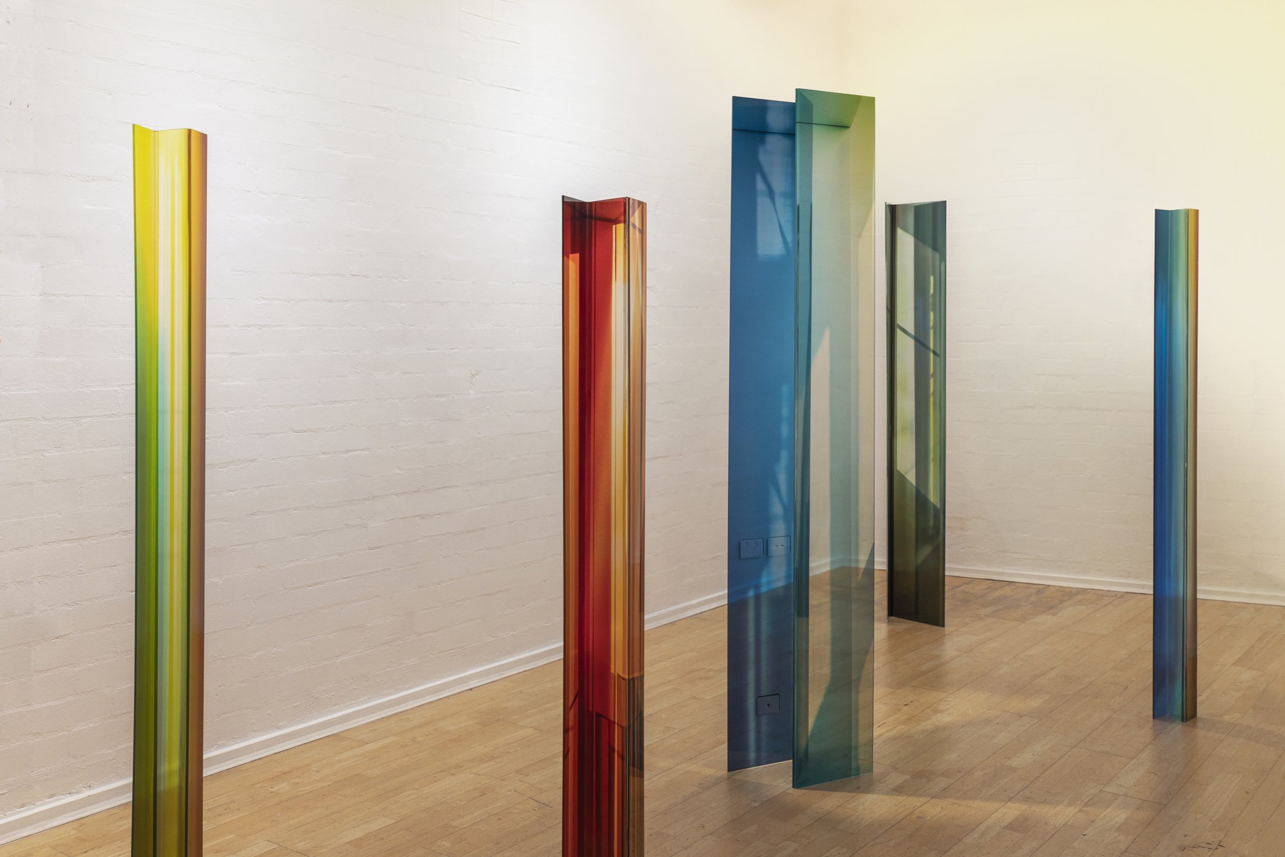 Inside The Empty Interval 2026 / Folded Acrylic, Photo Media, Existing Architecture, Space & light / Install view / Photo-Access - Canberra
