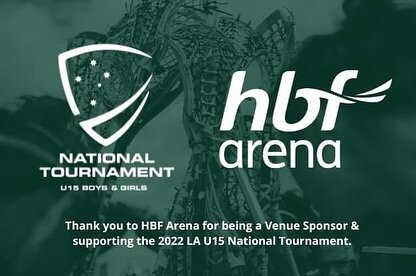 HBF Arena - 𝗩𝗲𝗻𝘂𝗲 𝗦𝗽𝗼𝗻𝘀𝗼𝗿 𝗼𝗳 𝘁𝗵𝗲 𝟮𝟬𝟮𝟮 𝗨𝟭𝟱 𝗡𝗮𝘁𝗶𝗼𝗻𝗮𝗹 𝗧𝗼𝘂𝗿𝗻𝗮𝗺𝗲𝗻𝘁

Wembley Lacrosse Club Lacrosse Australia and would like to acknowledge HBF Arena  as the Venue Sponsor for the upcoming 2022 LA U15 National Tour