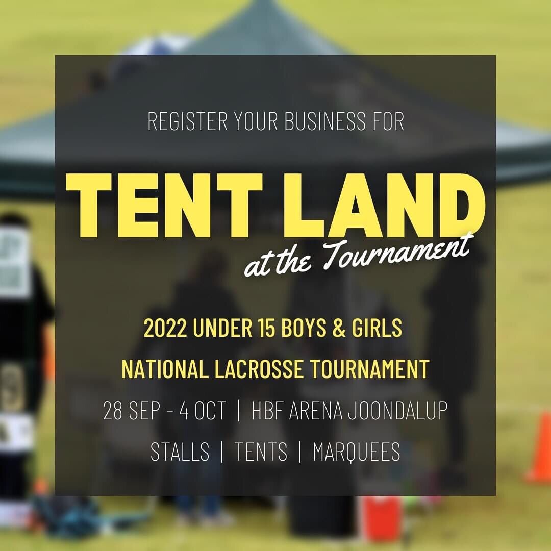 Promote your business, craft or hobby at U15 Nationals! 🥍 ⛺️ 
Calling all vendors aside from food &amp; bev&hellip; from physio clinics to pet accessories! Daily rates of $100 weekend and $50 weekday, or weekly rate available. 
To register contact u