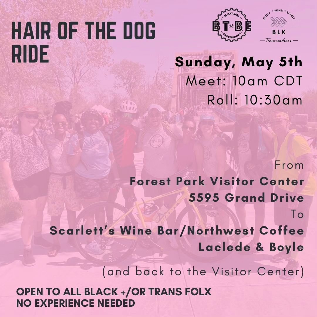 Hey, y'all! 👋🏾 I'm Fatima (she/her), I'll be leading the Hair of the Dog Ride on Cinco de Mayo. We moved up our usual second Sunday ride to the first Sunday because of Mother's Day. We know folks might partake in Cinco activities that weekend, so I