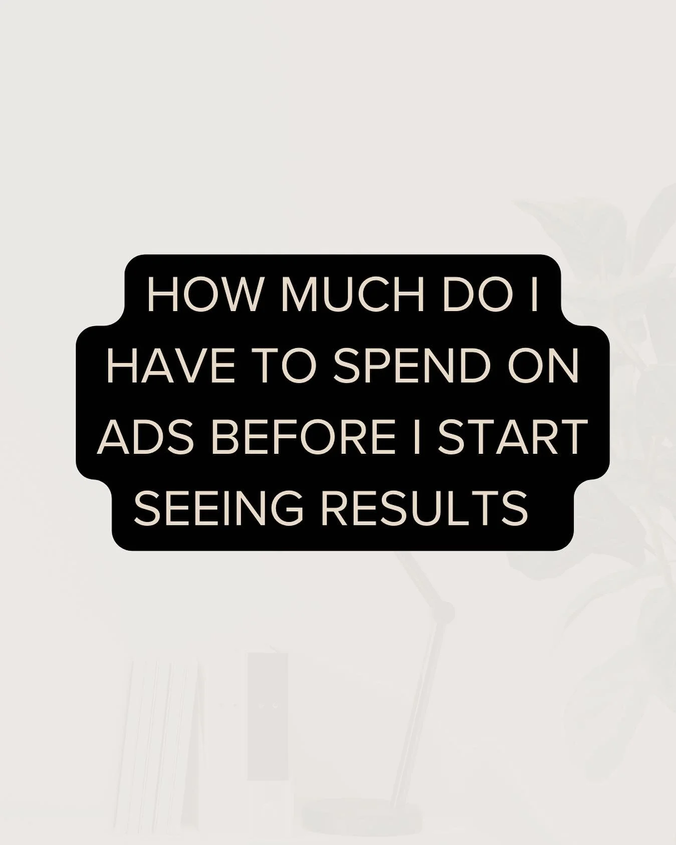I get asked this all the time.

When I start coaching my clients through setting up their ads, we start with a budget of just $10/day on ad spend&hellip;that&rsquo;s $300/month.

Which, considering the bandwidth it takes to produce and distribute qua