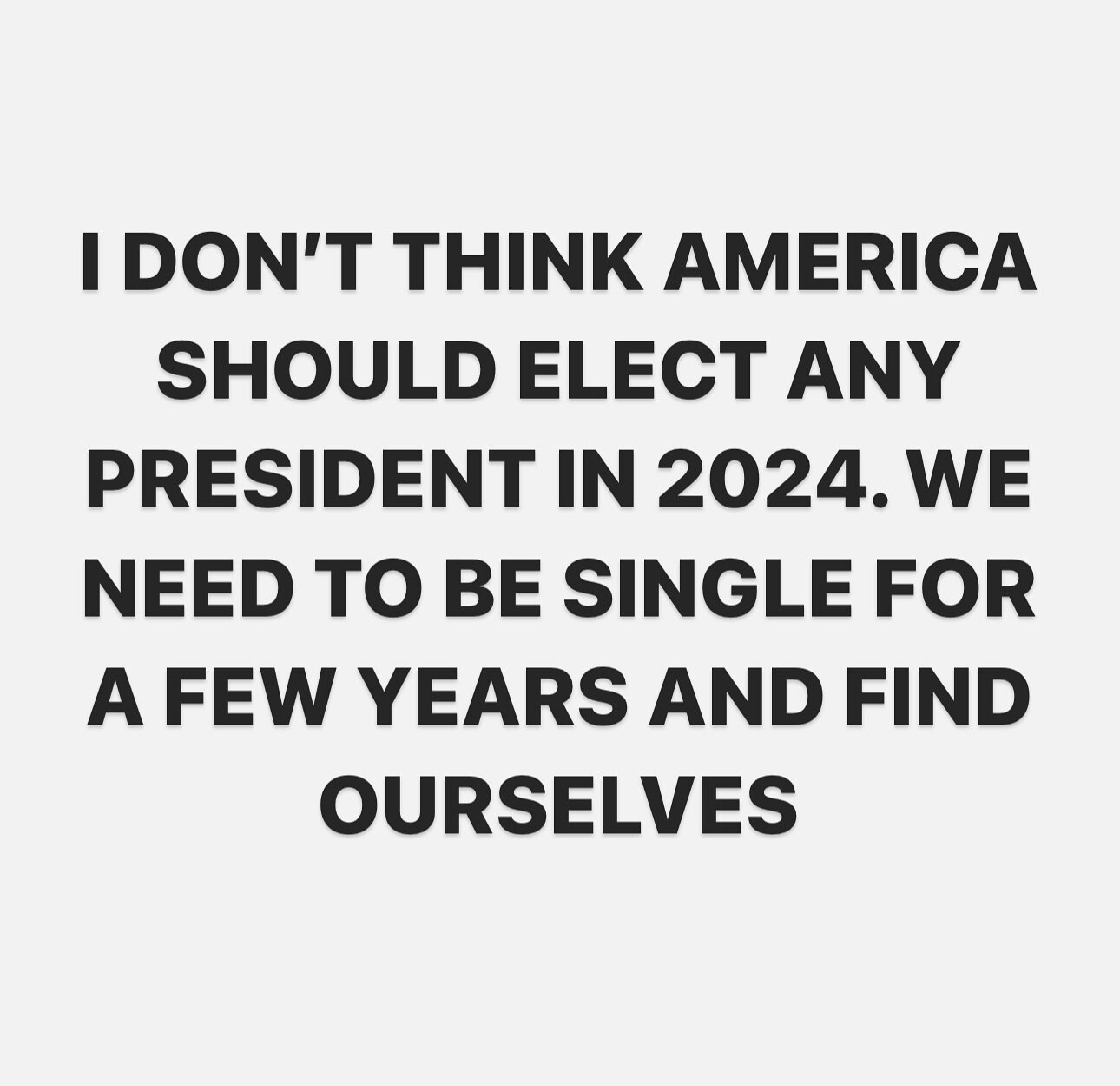 Today&rsquo;s mood! But seriously though&mdash; I think the US 🇺🇸 would benefit from a little soul searching. 

What do you think it would find if it looked deep enough? 

#usa #elections2024