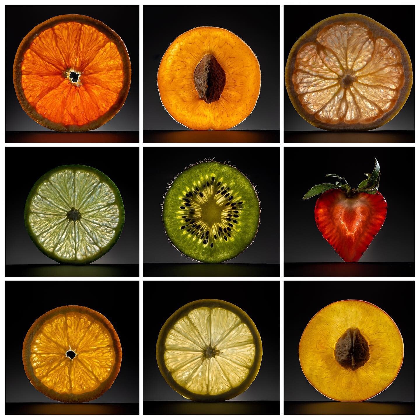 &bull; The Fruit Series &bull;

This was such a fun project to do and I&rsquo;m pretty pleased with the results! 👌🏻 The translucency of the fruit creates a stained glass appearance which expresses the beauty of the natural patterns each has.
.
&bul