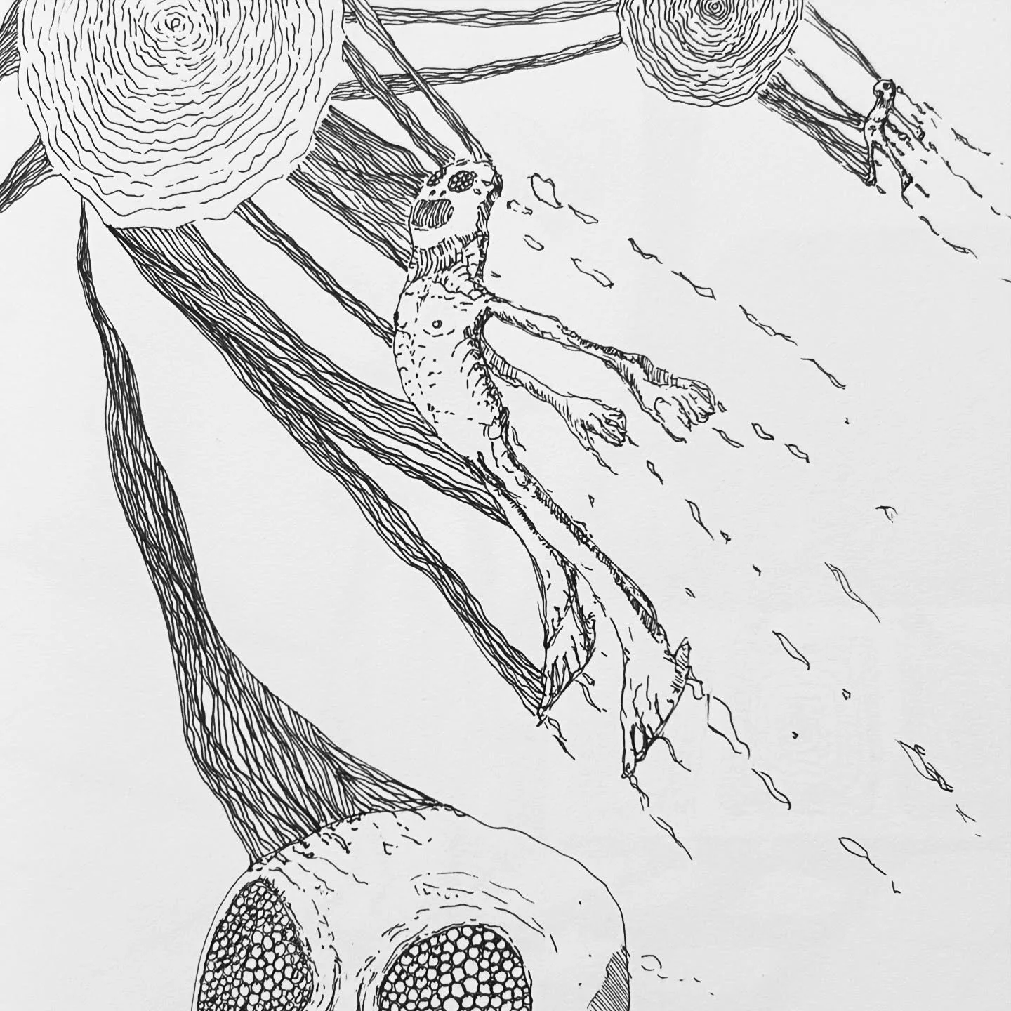 Micron on paper.
A little doodle from my sketchbook.