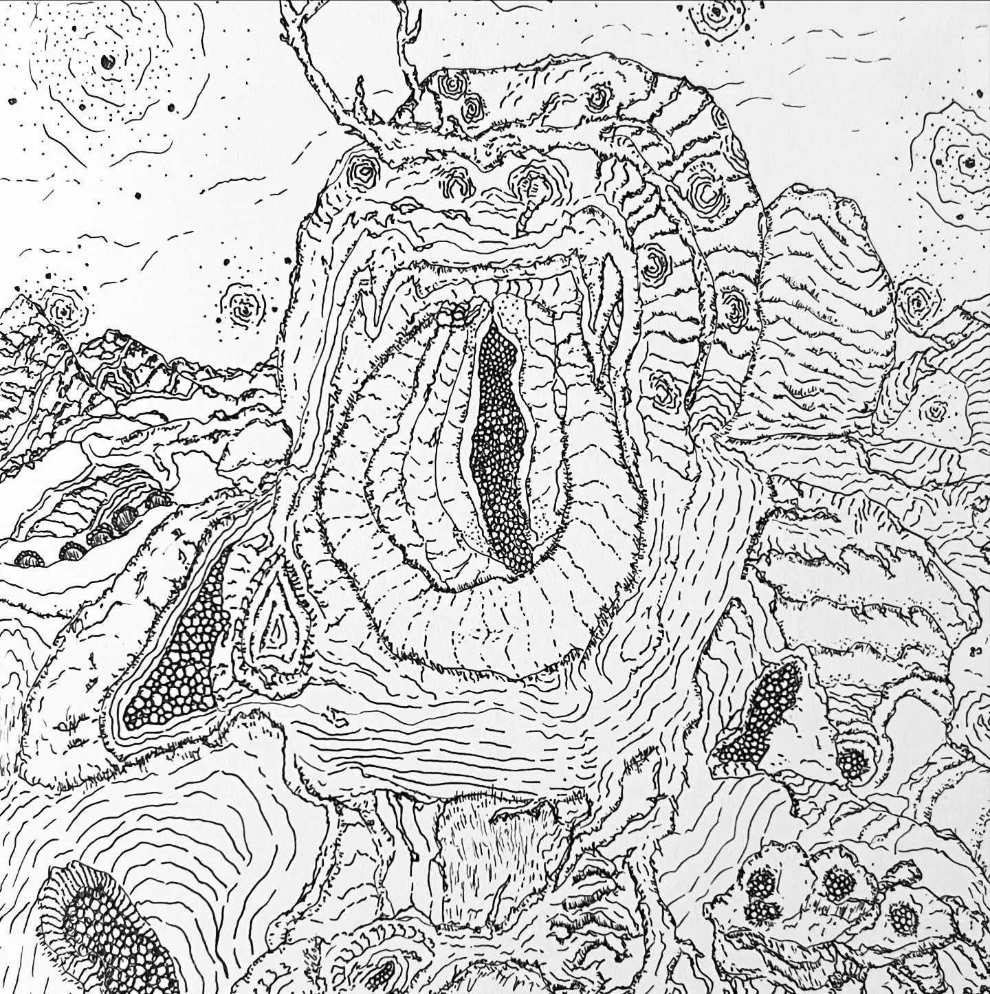 Micron on paper. Just another freehand piece made from my art meditation practice 😋