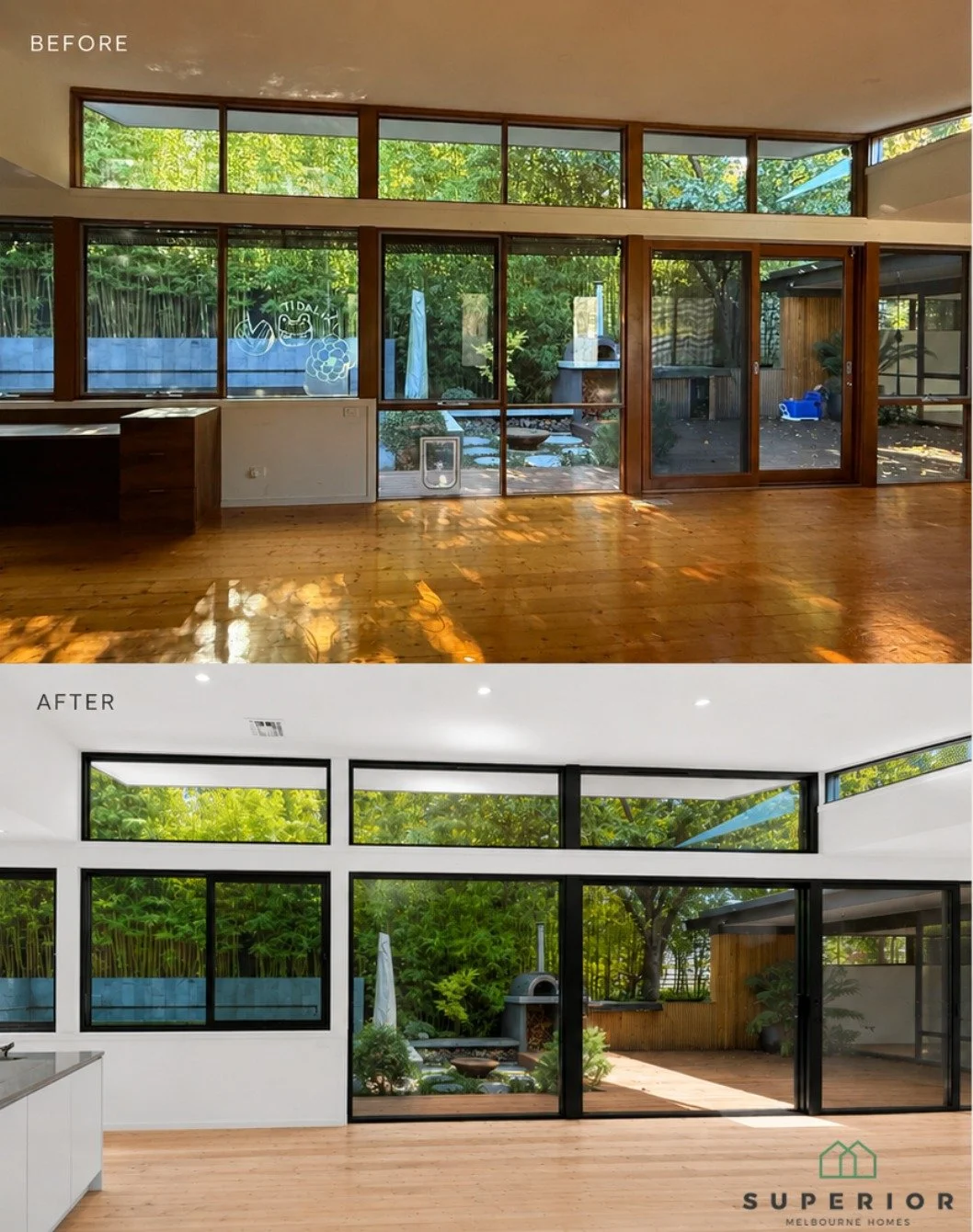 The right windows don't just change the appearance of a home&mdash;they transform the way it feels.

At our Alphington project, replacing the original timber-framed windows with contemporary black aluminium glazing has opened the living space to the 