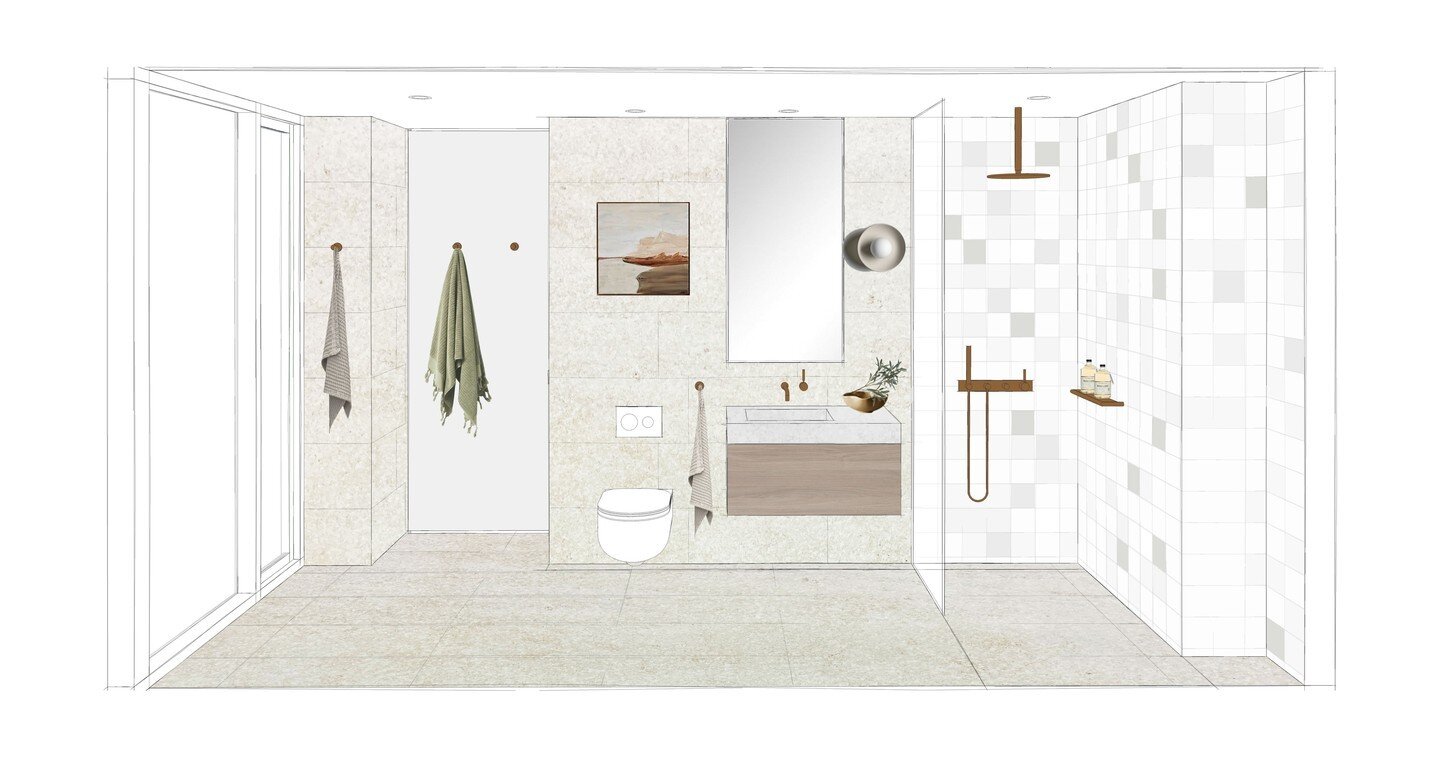 A warm neutral palette for our Kirribilli project... the client's brief was for a classic, sophisticated bathroom. Commencing around Easter this year!⁠
⁠
⁠
⁠
#interiordesign#interiordesignsydney#bathroomconcept#bathroomrenovation#zoephillipsresidenti