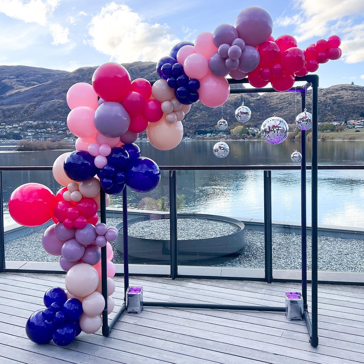 How fun are these colours! Punchy &amp; vibrant 💜🩷 
A little something we created for Monat&rsquo;s Reunion 

#balloons #balloongarland #colourfulballoons #queenstown #eventsqueenstown #wanaka #wanakanz