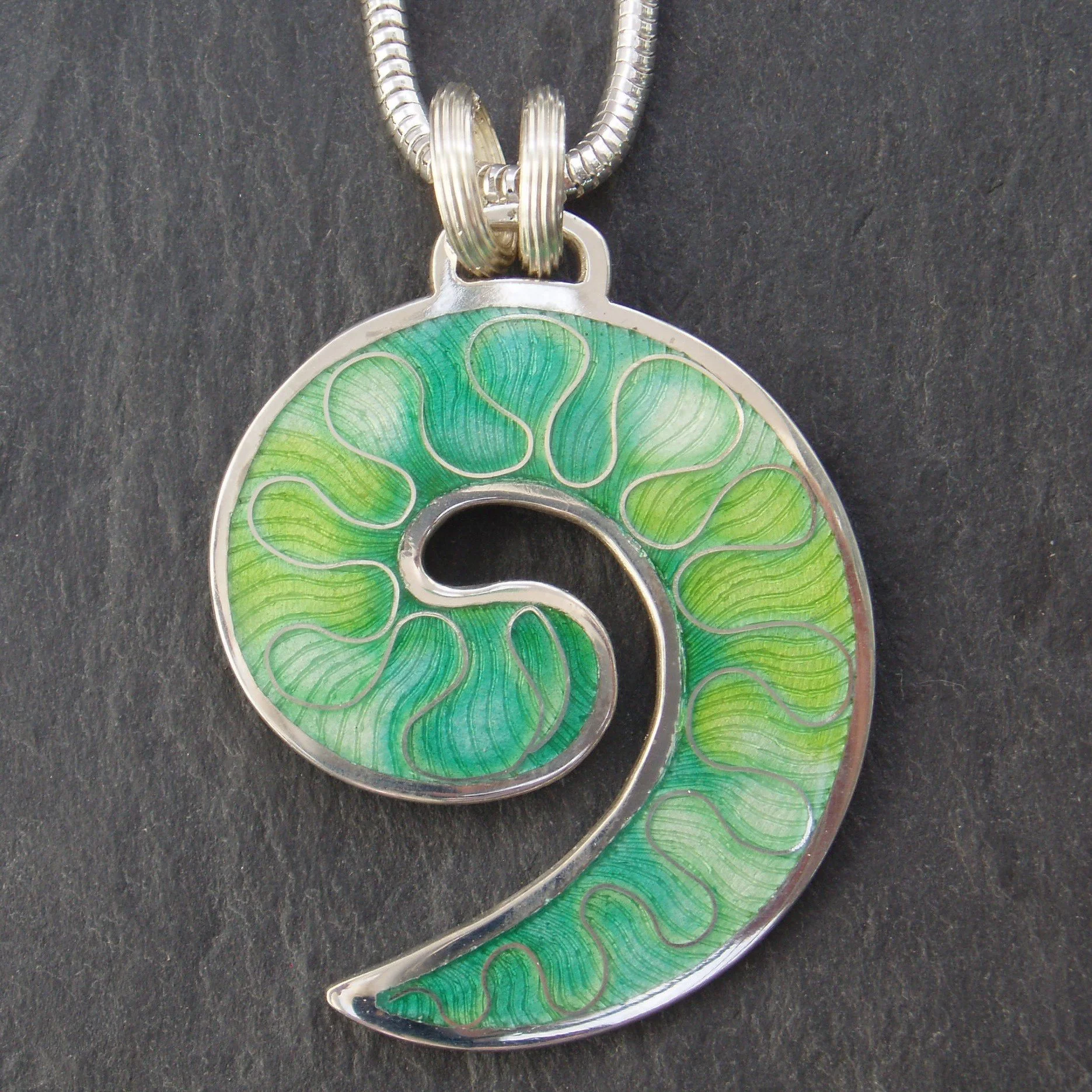 Sterling silver and enamel neckpiece