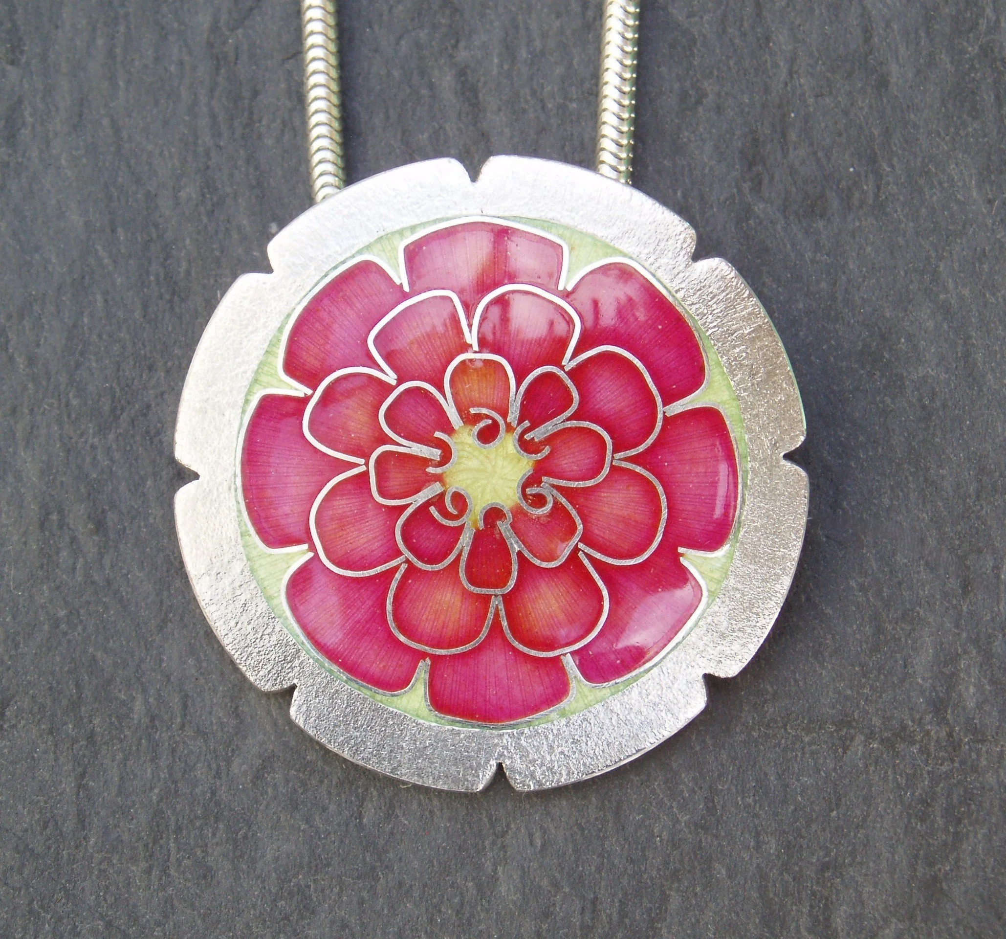 Sterling silver and enamel neckpiece
