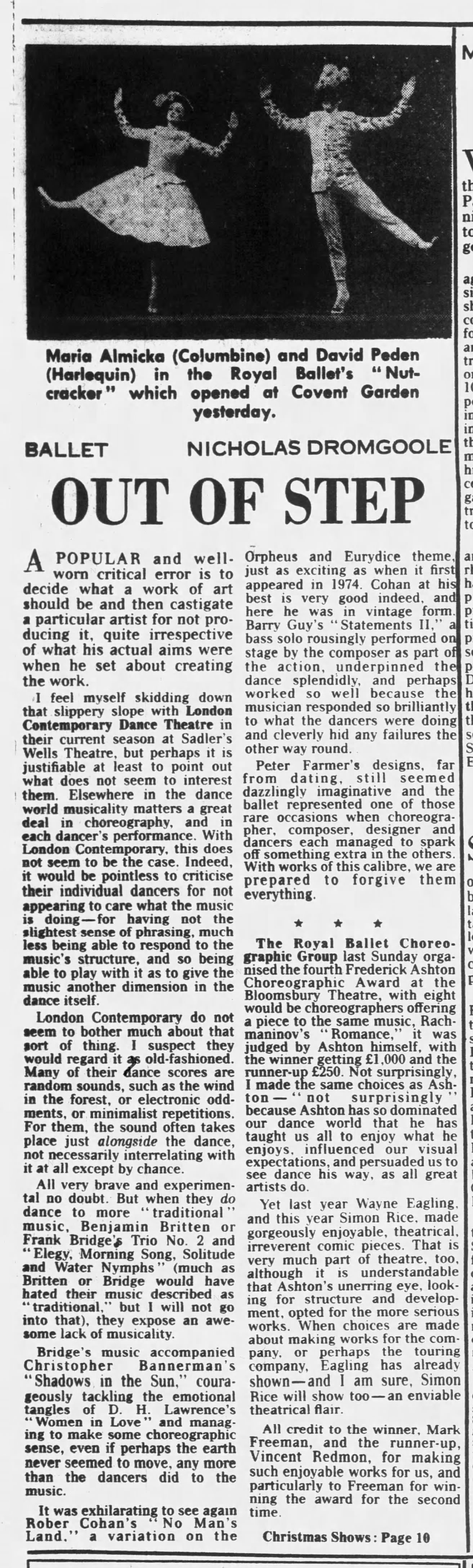 Sunday Telegraph 15 Dec 1985