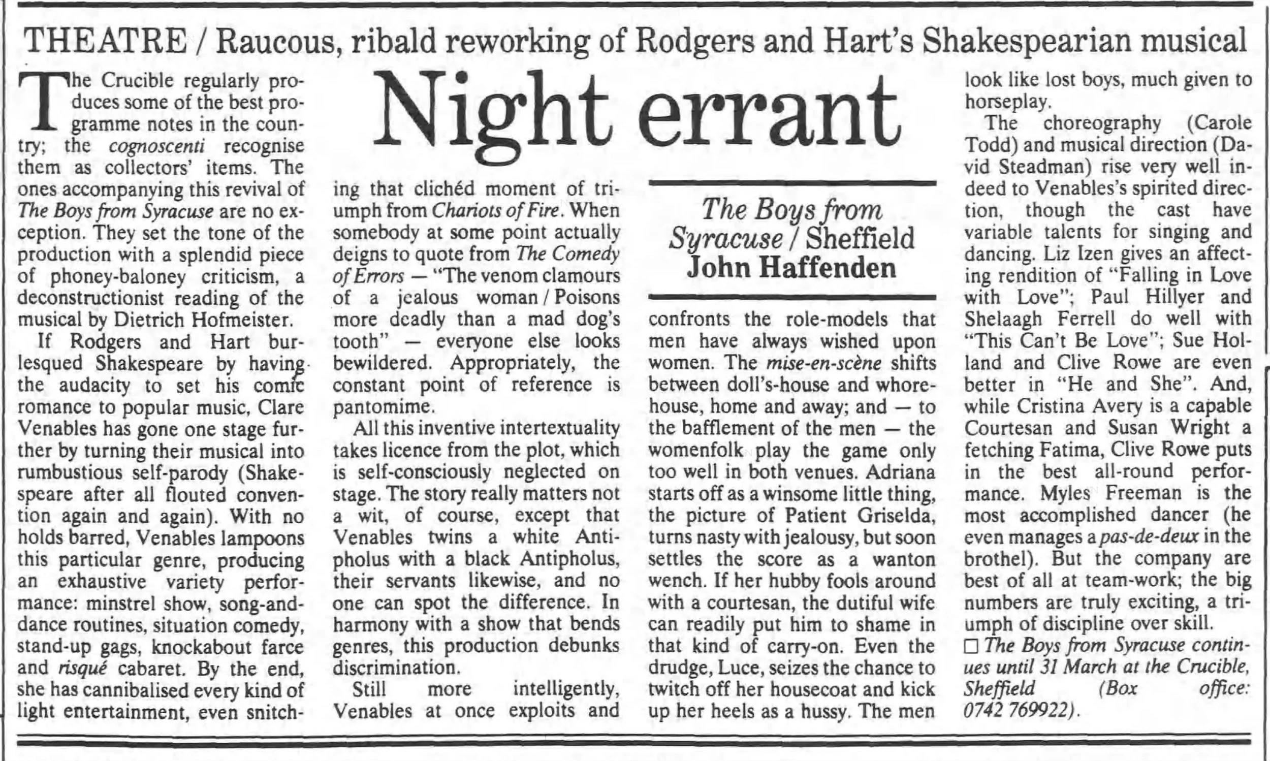 The Independent 6 Mar 1990