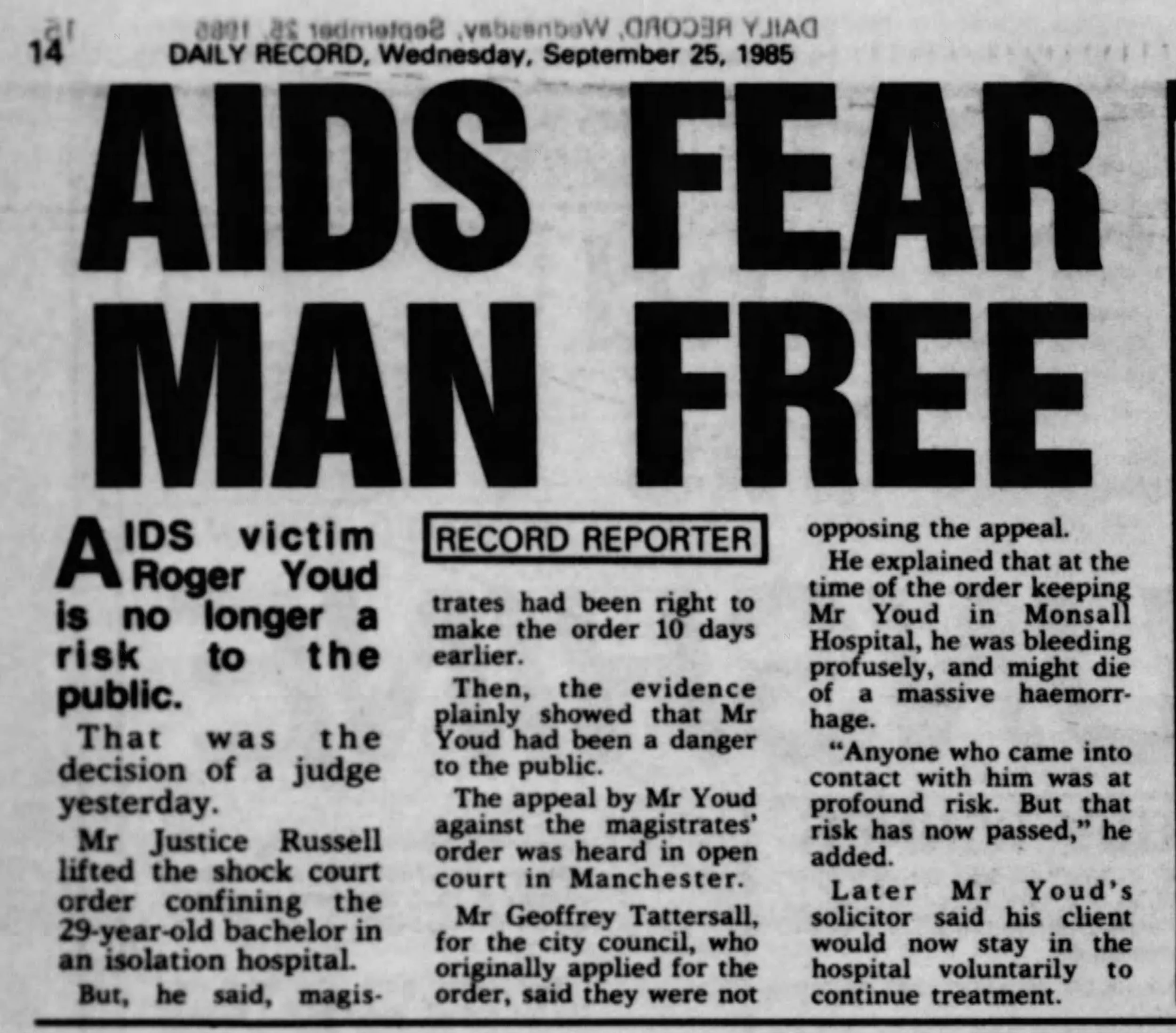 Daily Record 25 Sep 1985