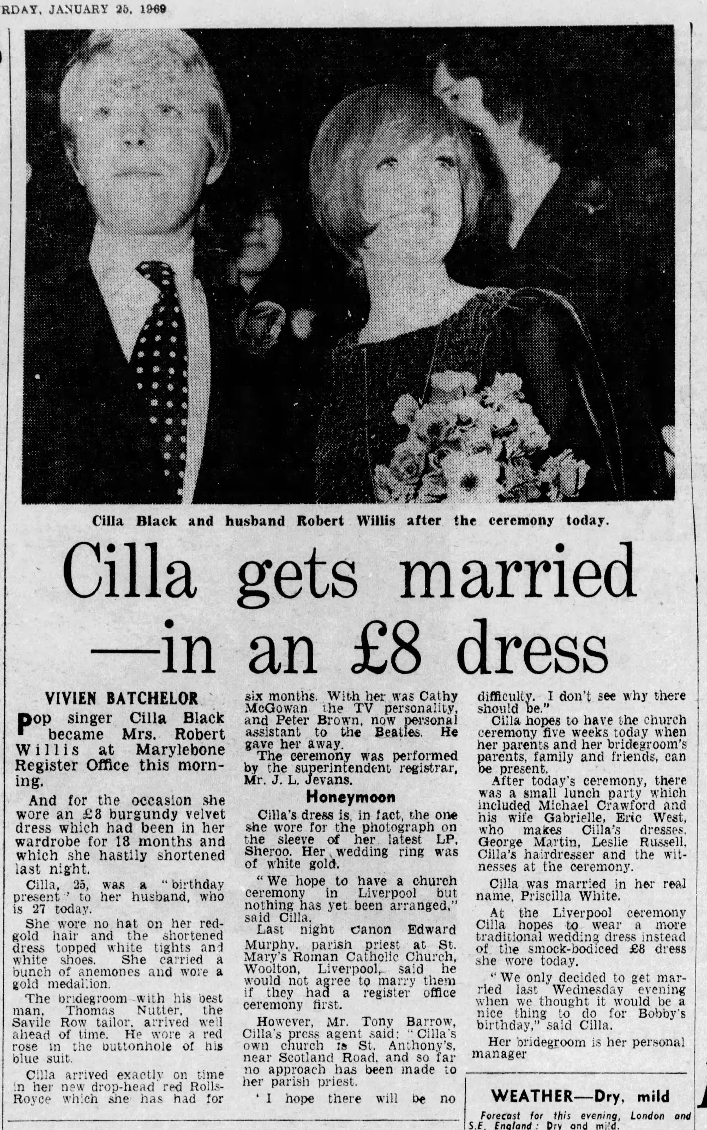 Evening Standard 25 Jan 1969