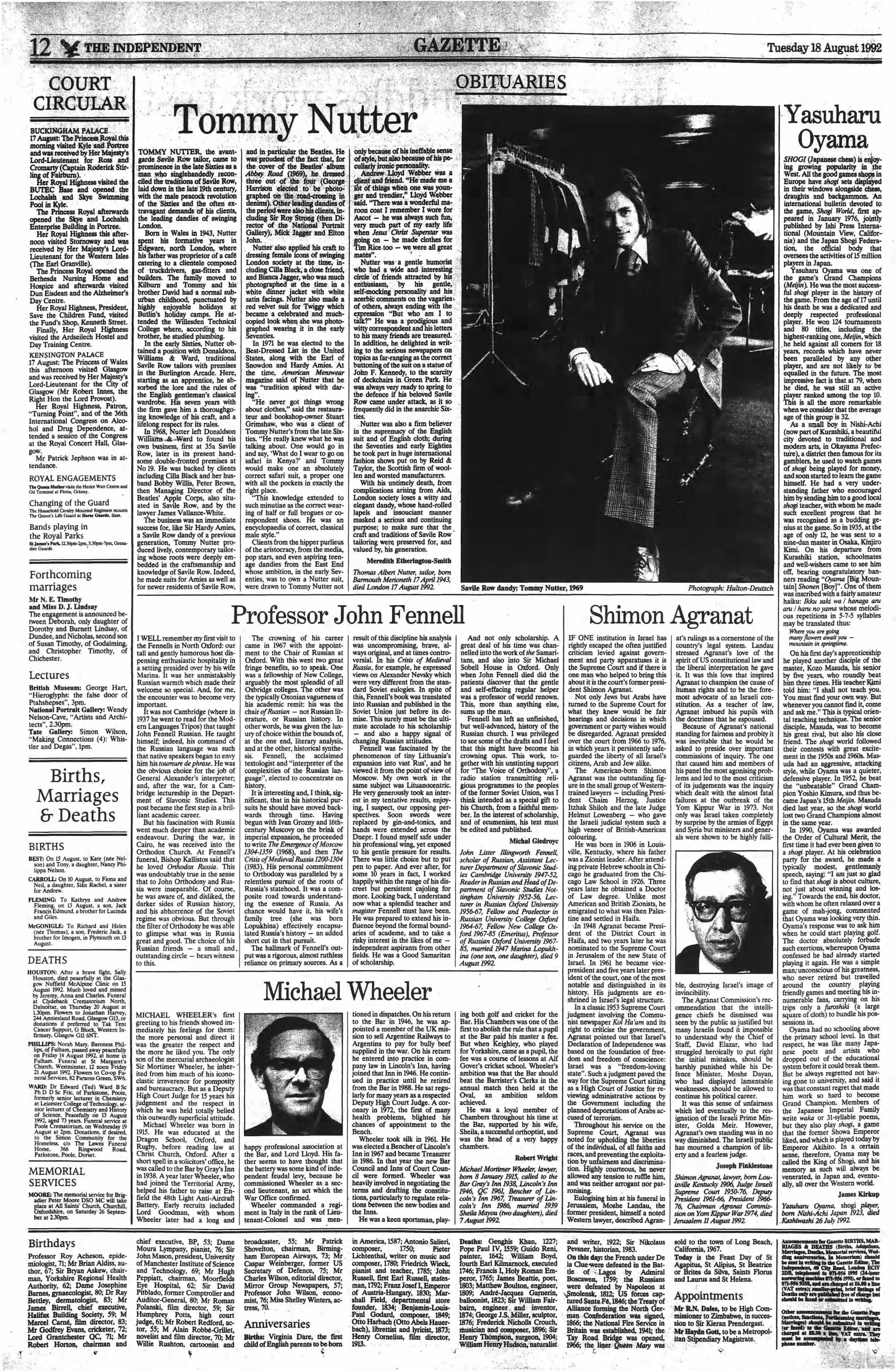 The Independent 18 Aug 1992