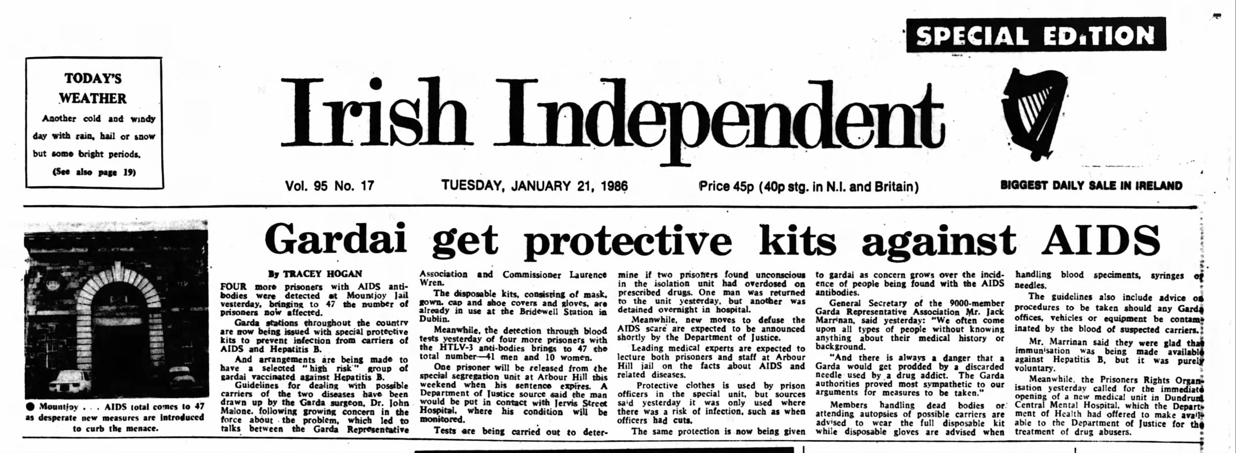 Irish Independent 21 Jan 1986