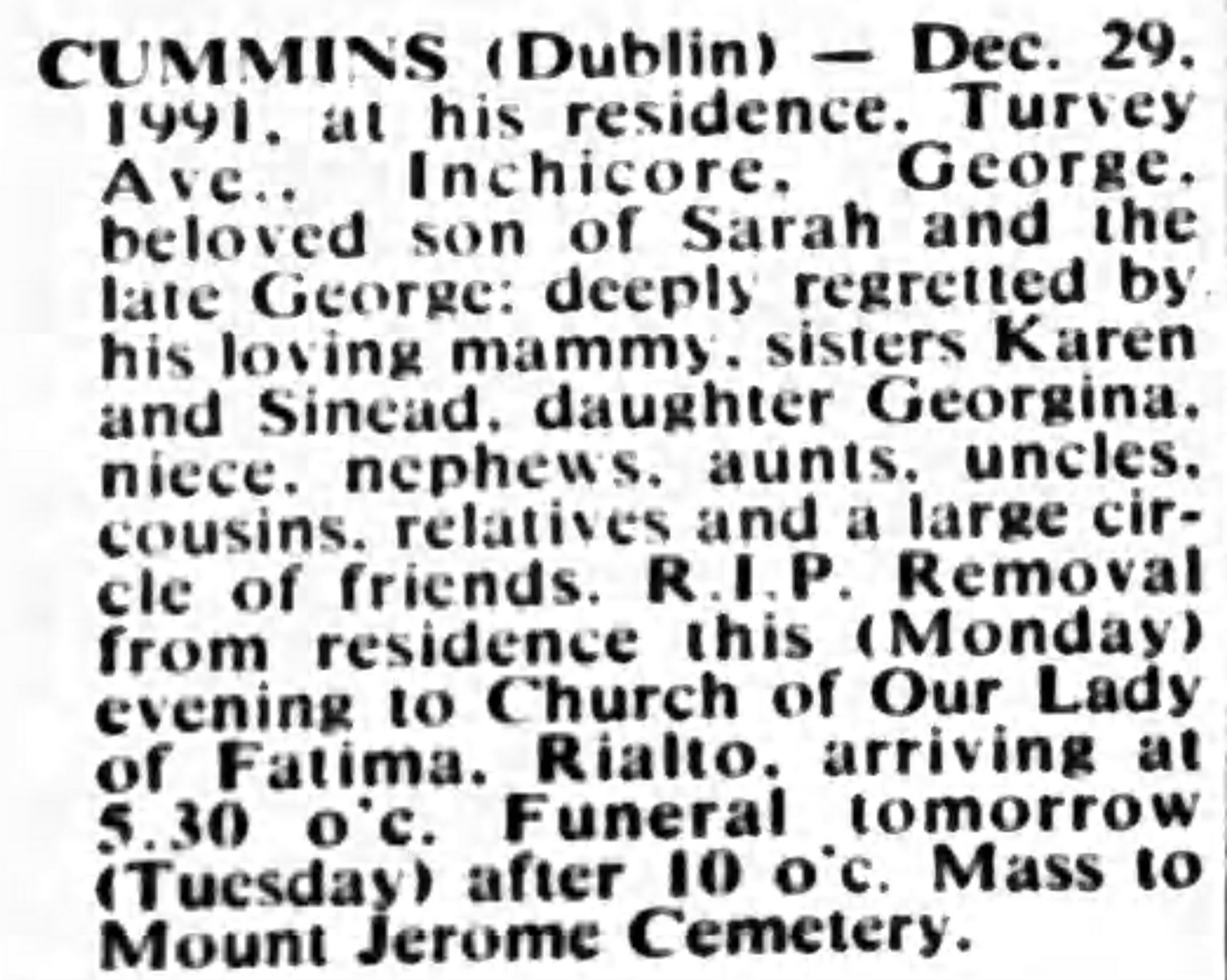 Evening Herald 30 Dec 1991