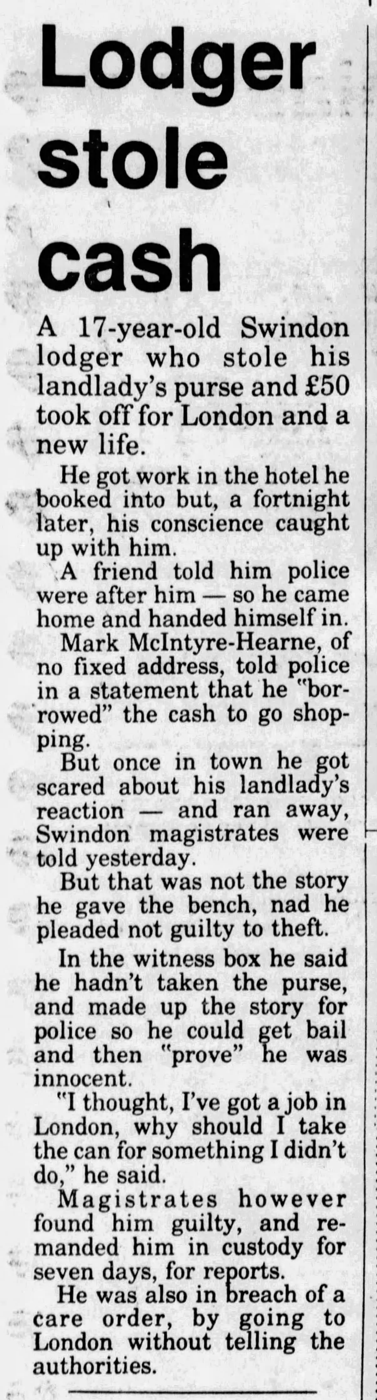 Swindon Advertiser 14 Feb 1984