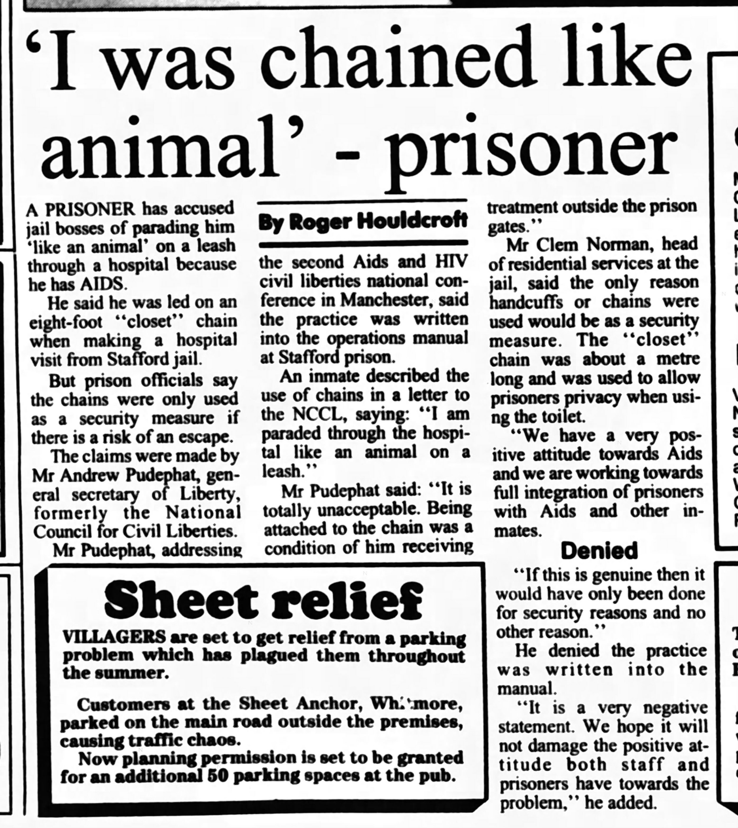 Evening Sentinel 27 Sept 1991