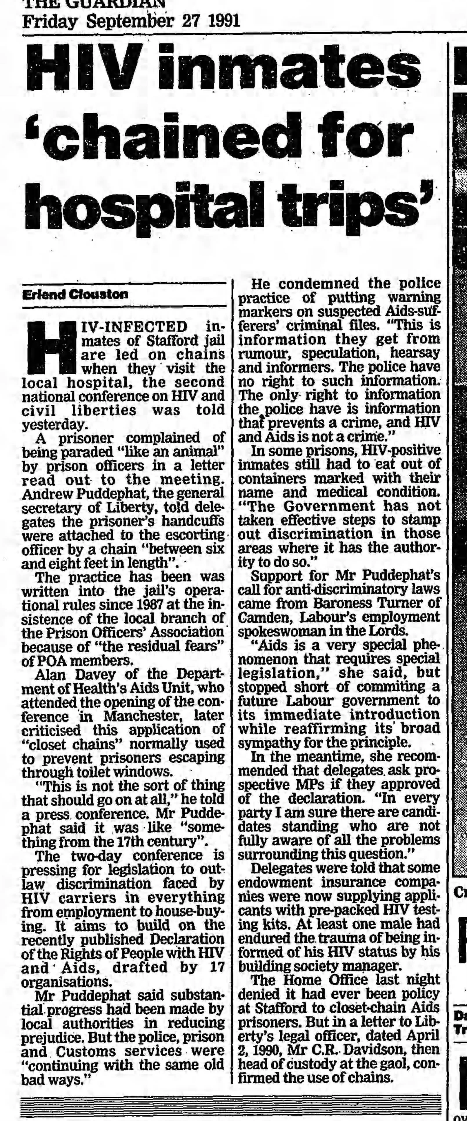 The Guardian 27 Sept 1991