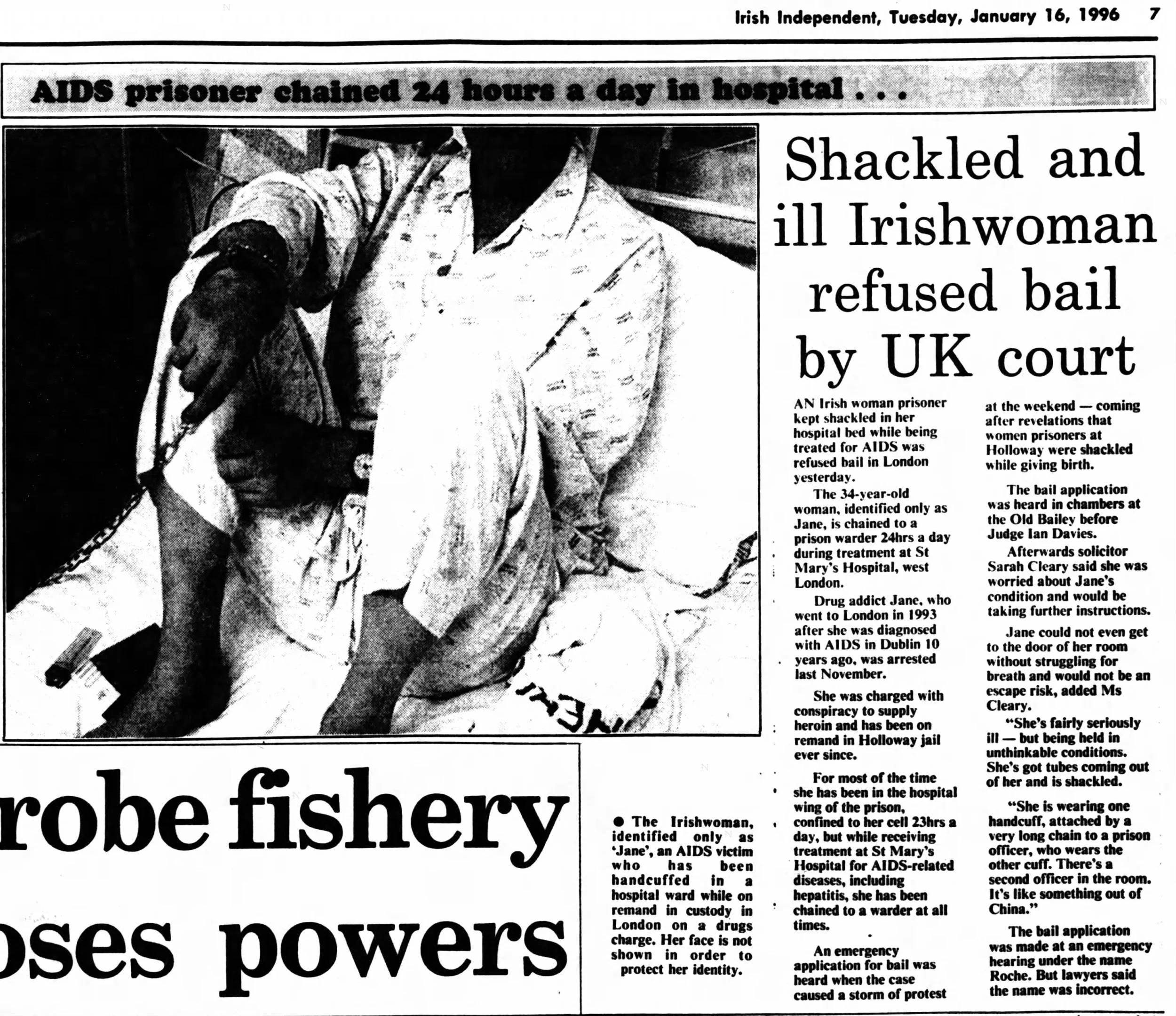 Irish Independent 16 Jan 1996