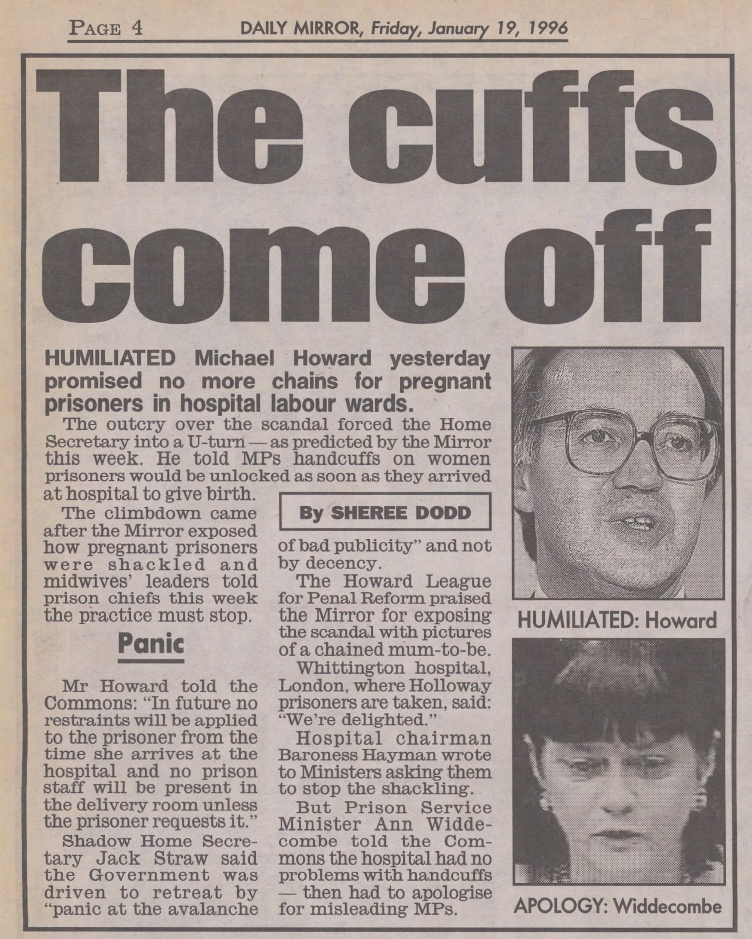 Daily Mirror 19 Jan 1996