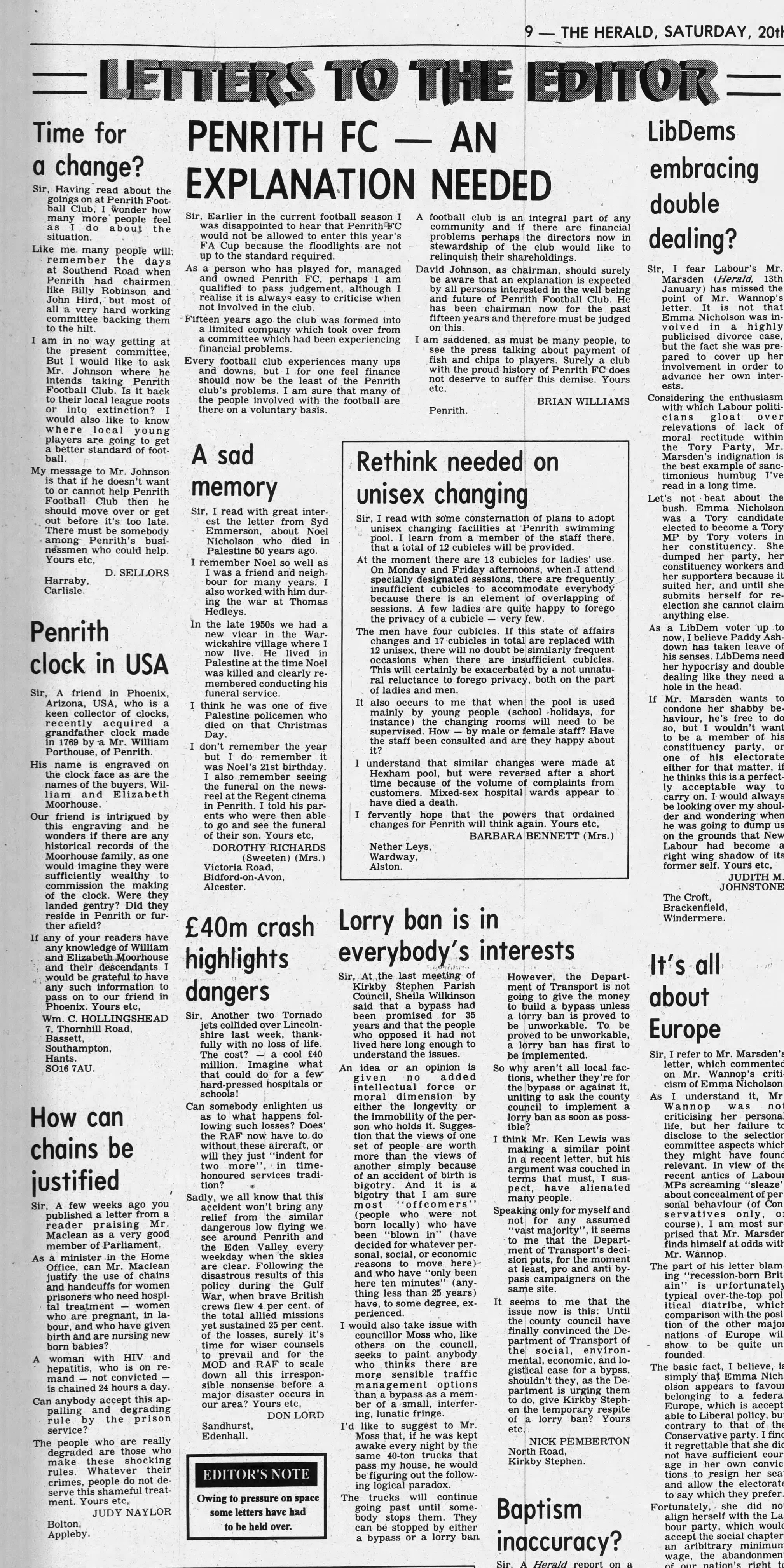 Cumberland Herald 20 Jan 1996