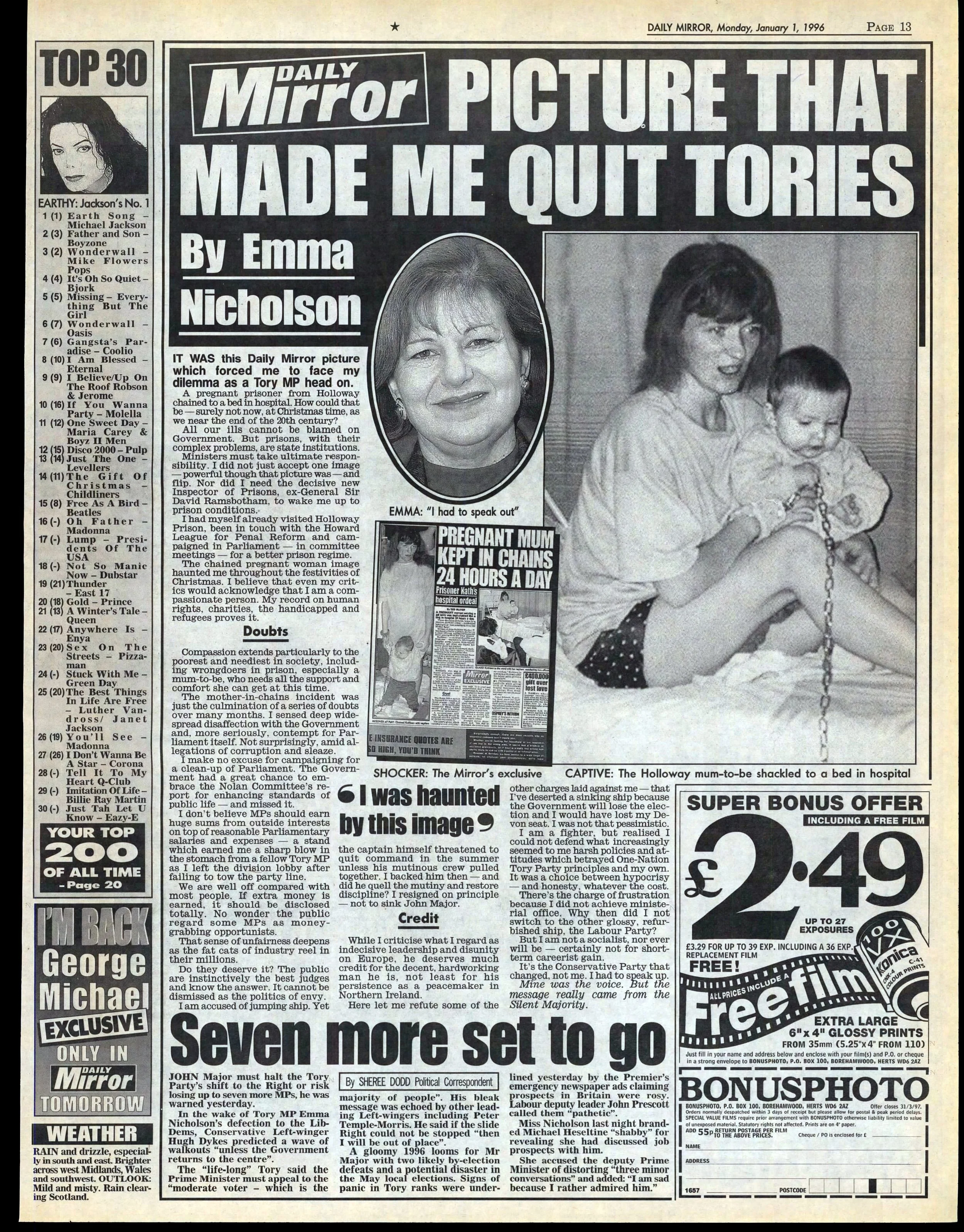 Daily Mirror 1 Jan 1996