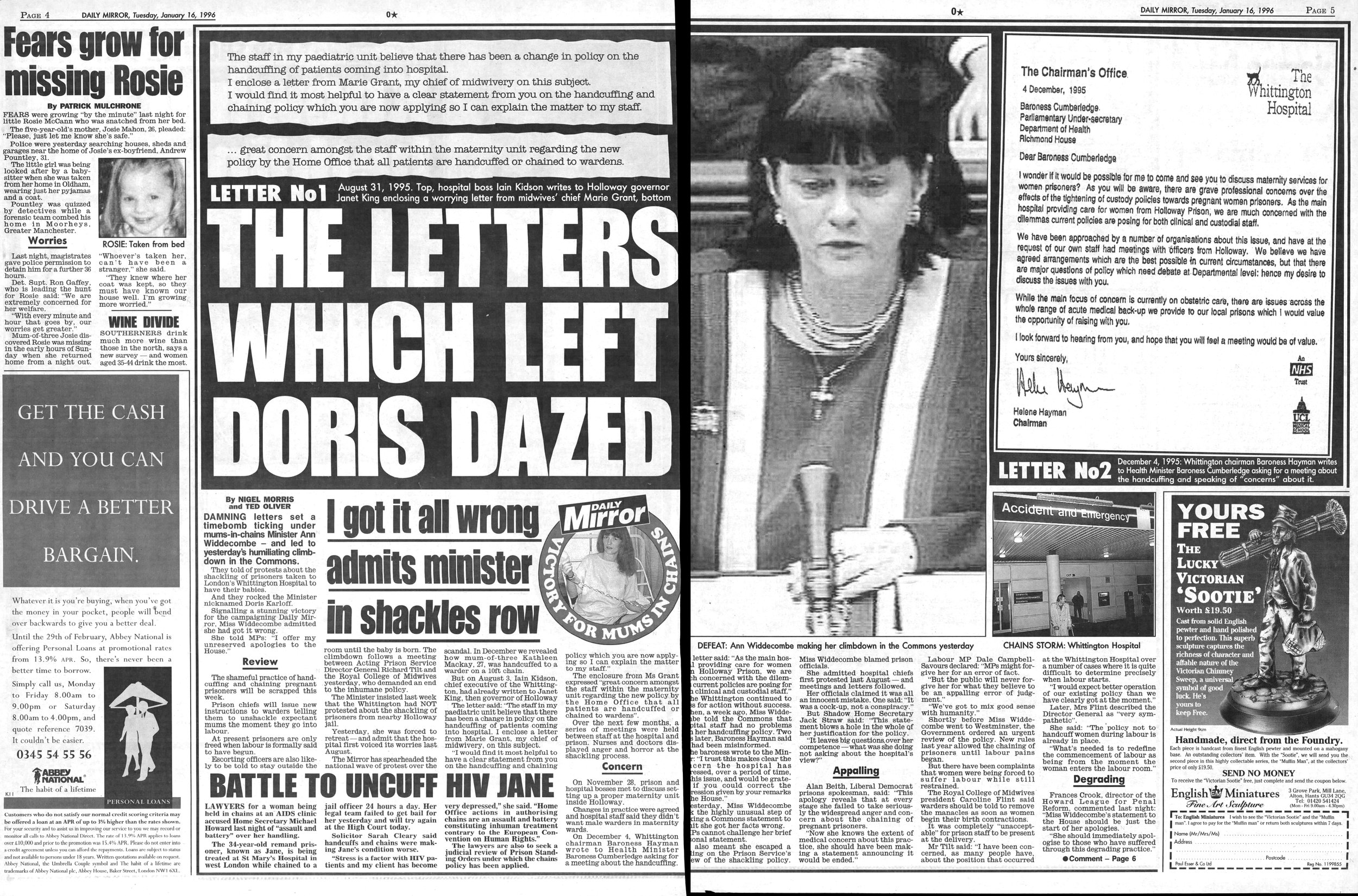 Daily Mirror 16 Jan 1996