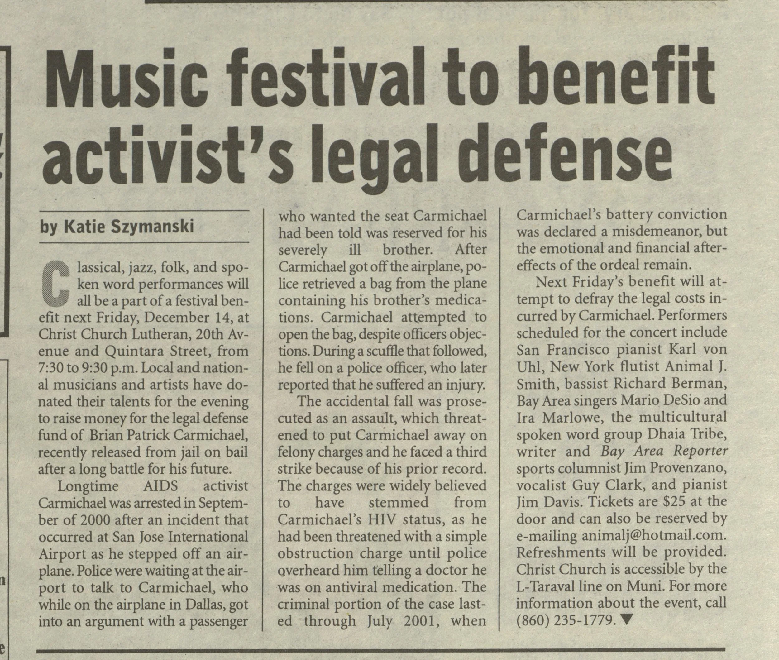 Bay Area Reporter 6 Dec 2001