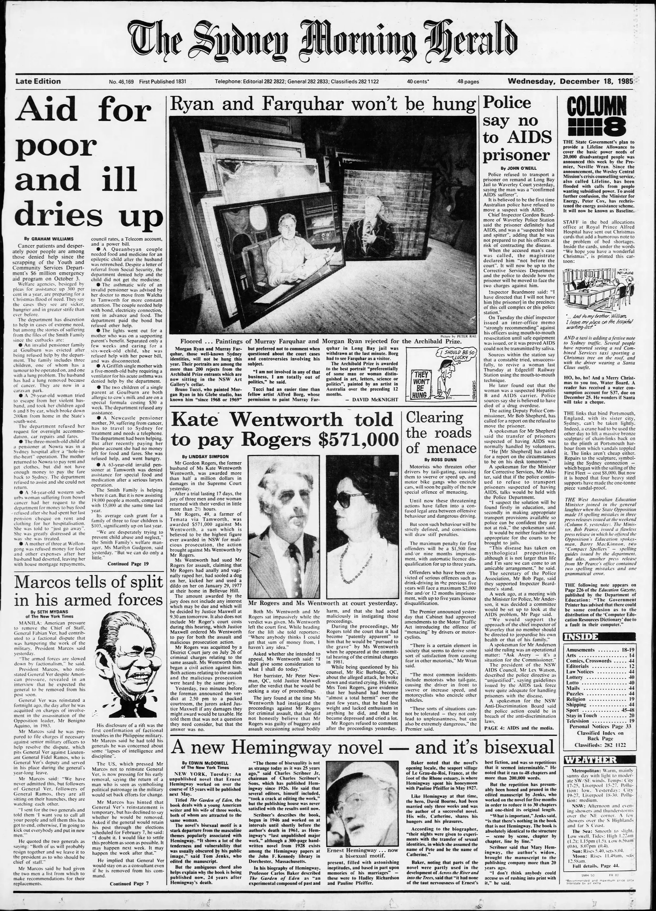 Sydney Herald 18 Dec 1985