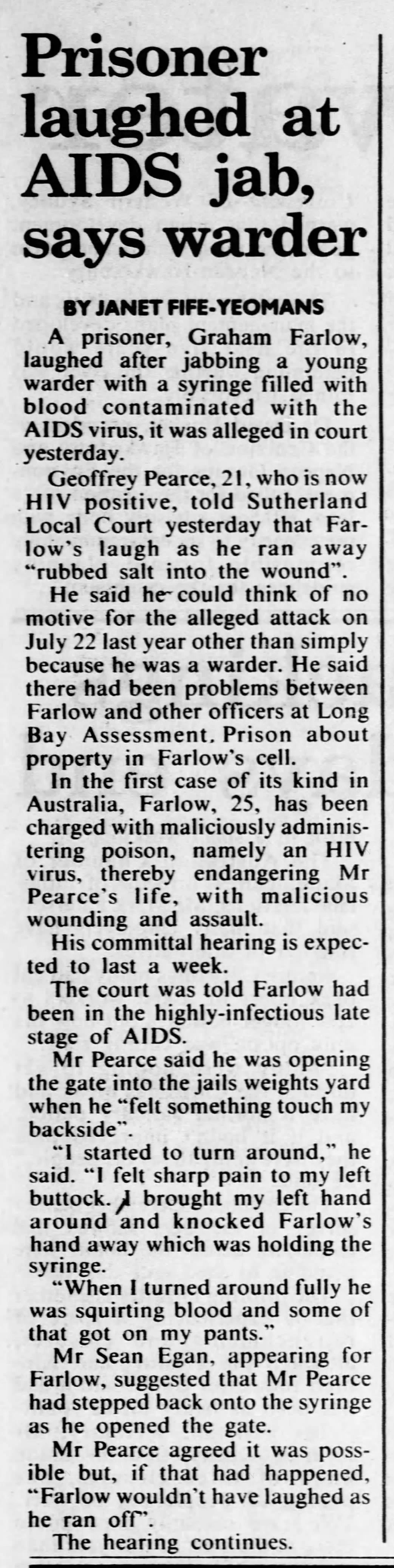 Sydney M'Herald 12 Feb 1991