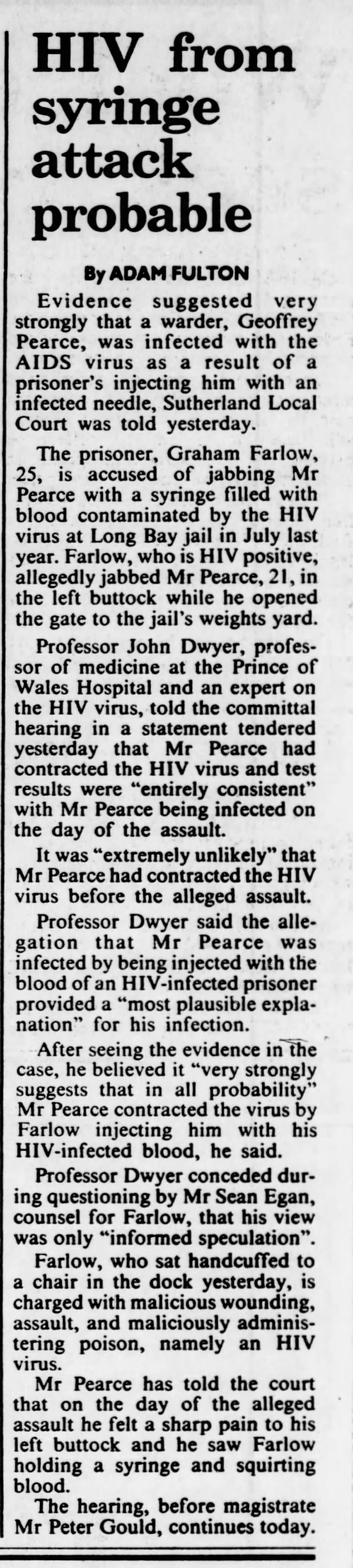Sydney M'Herald 13 Feb 1991