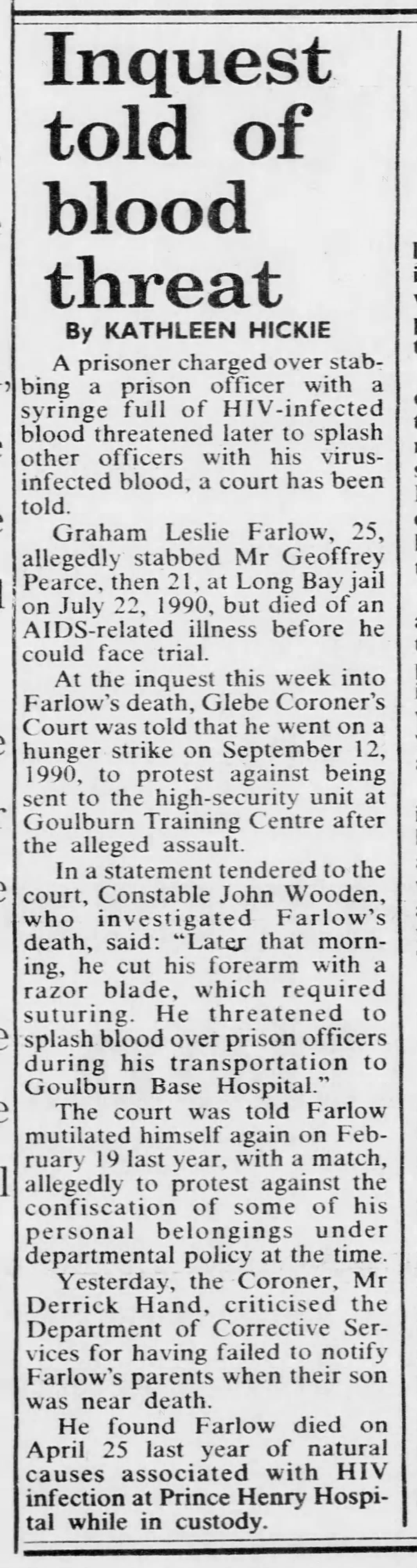 Sydney M'Herald 28 Oct 1992