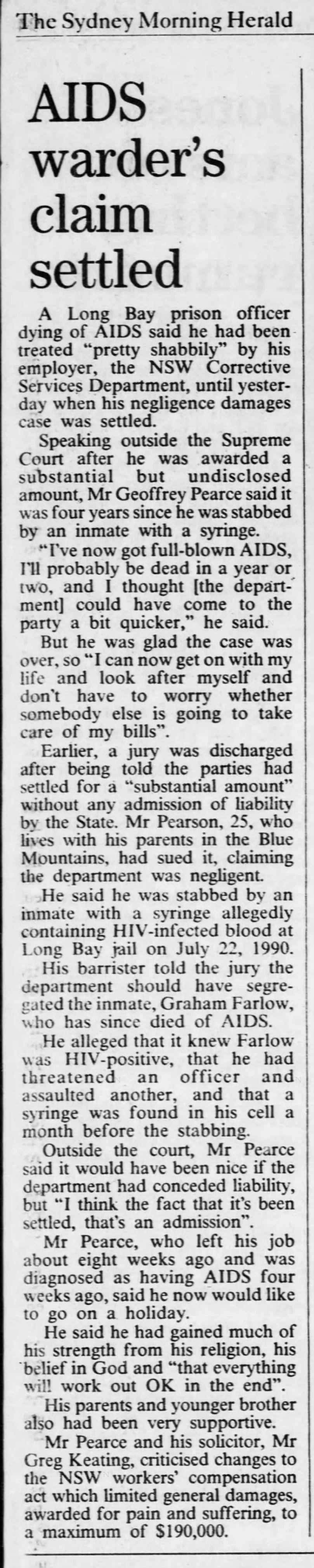 Sydney M'Herald 14 Sep 1994