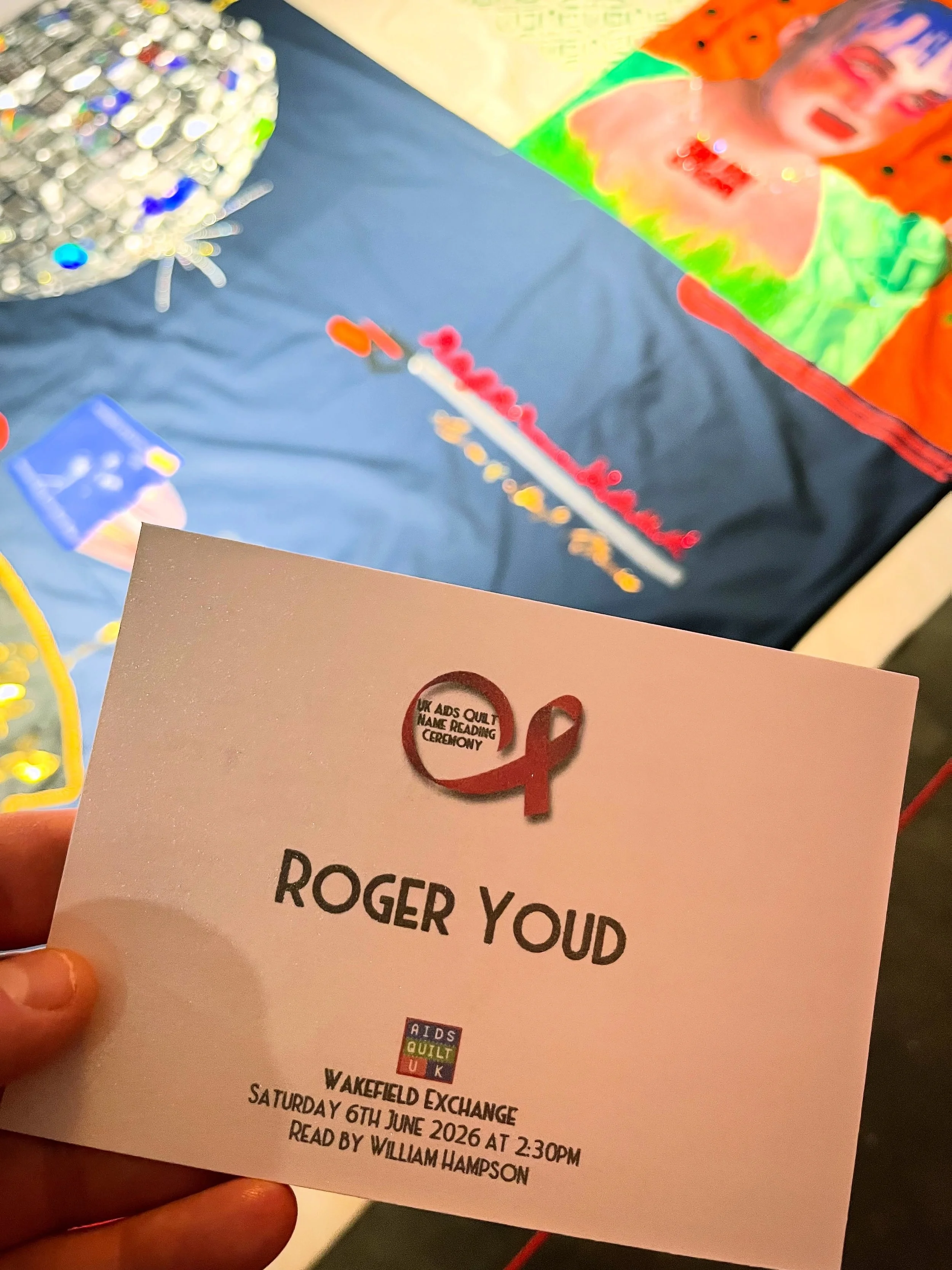 🙏🏻🕯️A few hours before the AIDS Quilt UK - Reading of the Names Ceremony I sat with Quilt 47 and penned my &lsquo;off script&rsquo; call for @manchestercitycouncil to apologise to Roger Youd and the Youd family. 

I whispered my mini and dignified