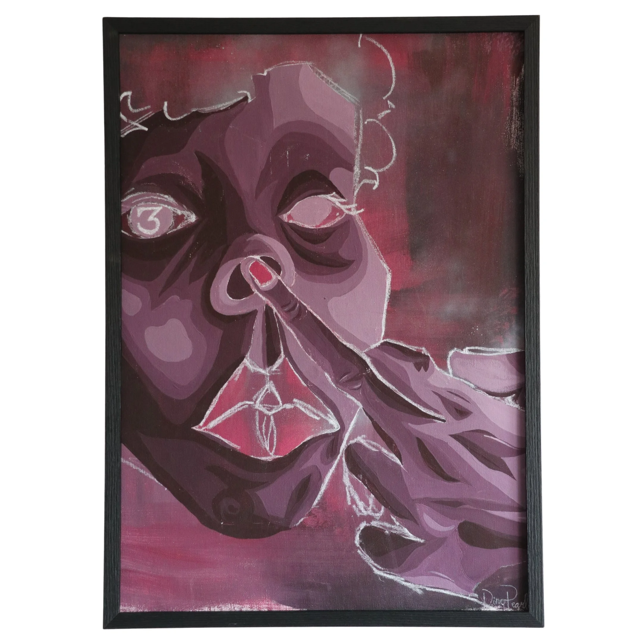 DON'T LOOK AT ME_mixed medium painting (framed linen)_50cmx66cm.jpg