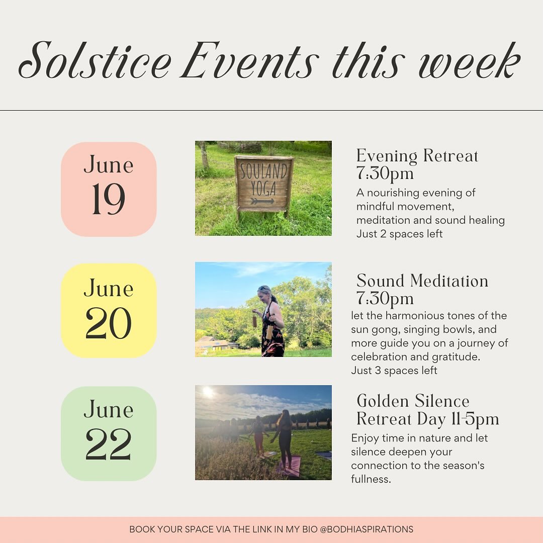 ☀️ This Saturday 21st June is the Summer Solstice - the longest day of light - a celebration of the sun. The solstice is also a seasonal pause - the sun appears to standstill for three days.

Every year in that pause our own inner light may reveal so
