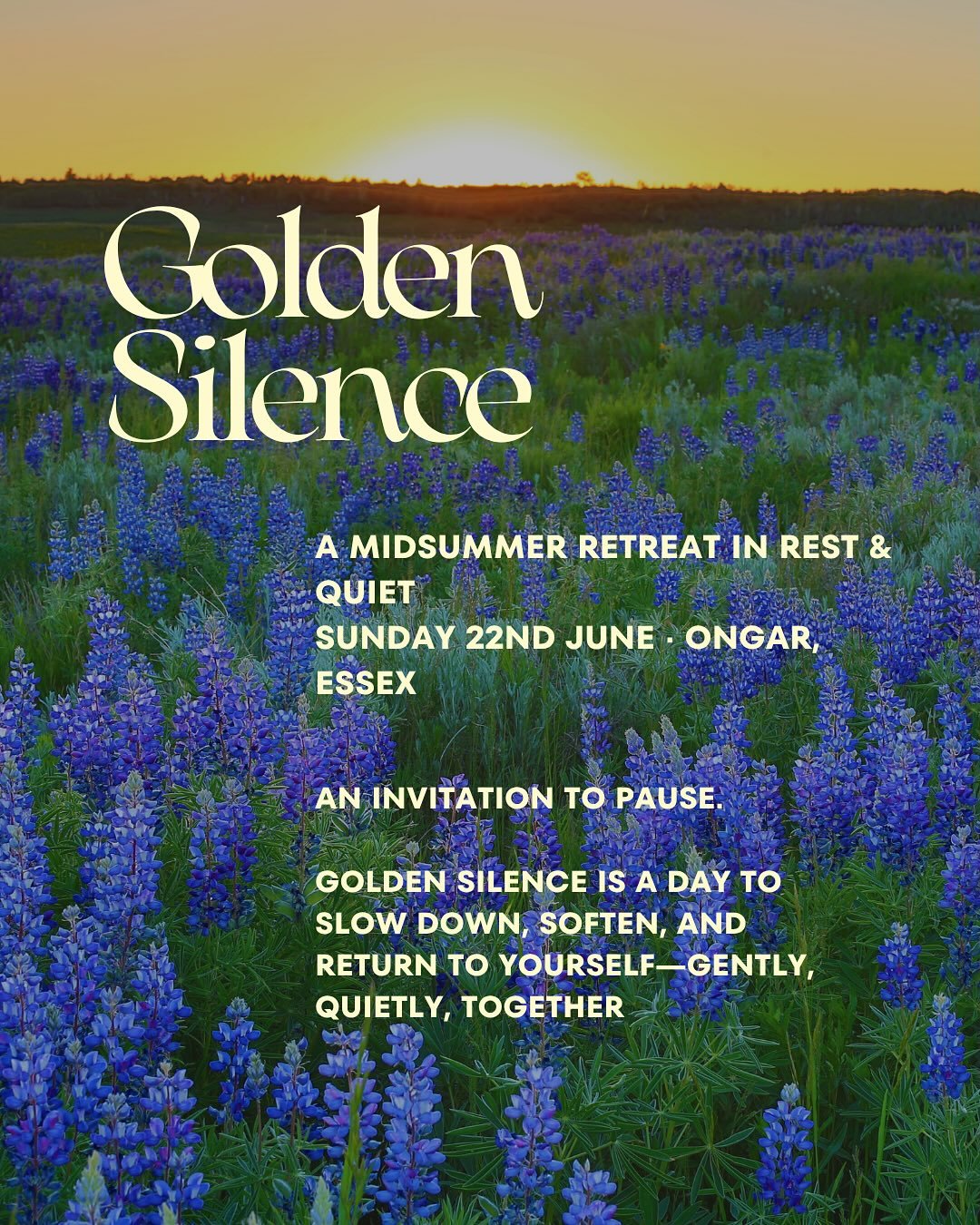 ☀️WHEN THE WORLD IS BRIGHT AND BUZZING, sometimes what we need most is quiet..

Golden silence is a midsummer retreat gently rooted in rest, nature and presence.

A day to step back from the noise, soften into stillness, and reconnect with what matte