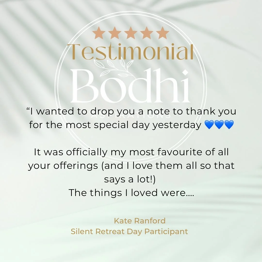 Always so grateful when you take the time to send thoughtful messages and leave google reviews - thank you so so much. It means a lot &hearts;️

I have two more retreat days left this year including next Sunday 5th - Awakening in the World as it is @
