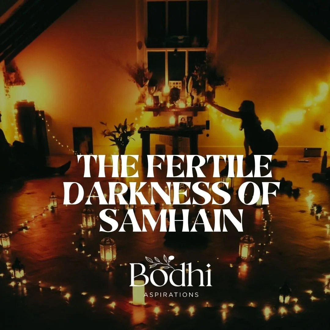 Samhain marks the retreat from the outdoors &mdash; the time when the final harvest has been gathered and nothing more can be drawn from the land.
Our ancestors knew this intimately. They did less, and they did it indoors.

In the modern world, we do