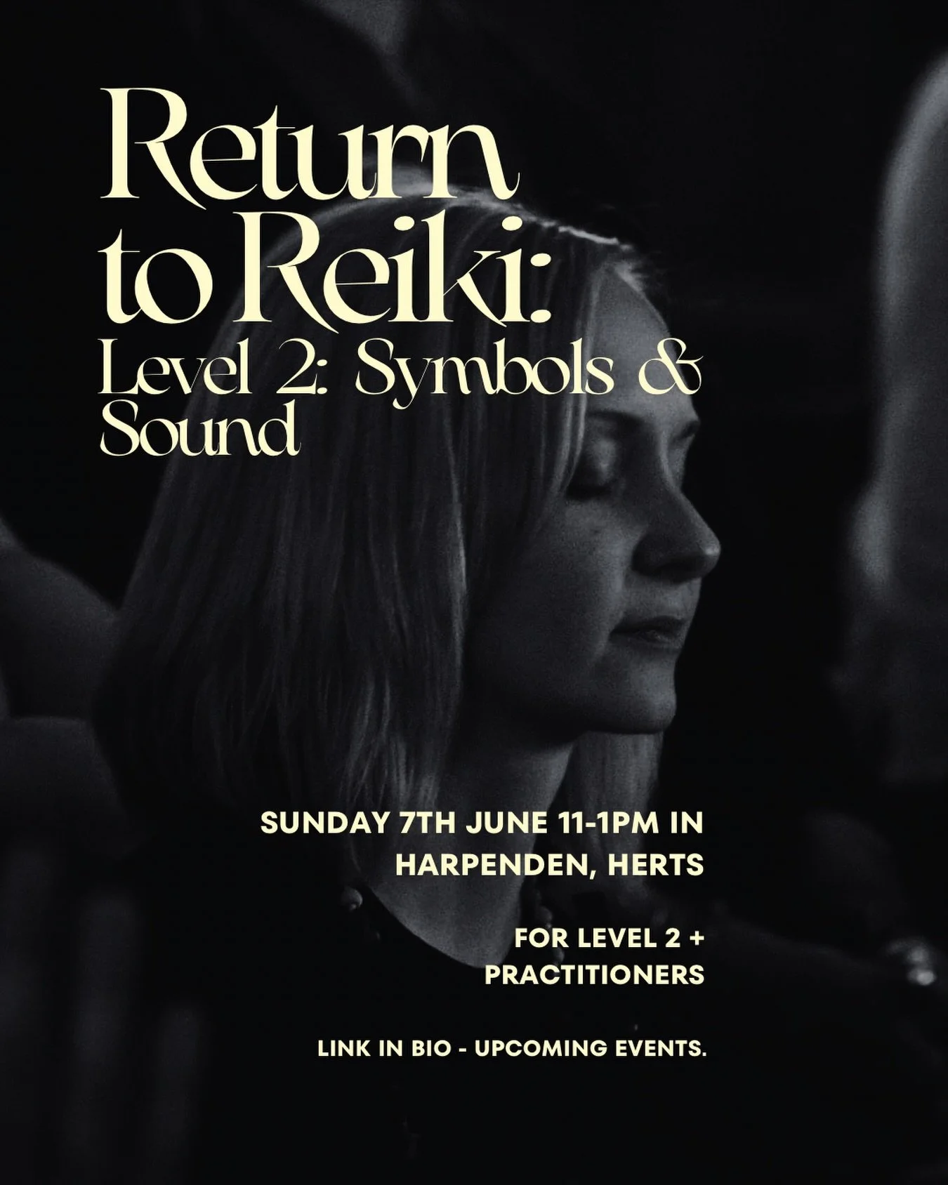 Next Reiki workshop @the_kinsbourne_barn in Harpenden, Herts

Sunday 7th June 11-1pm 

For Reiki Level 2 practitioners wishing to refresh, reconnect, and deepen their relationship with the symbols and mantras.

This workshop offers a gentle and groun