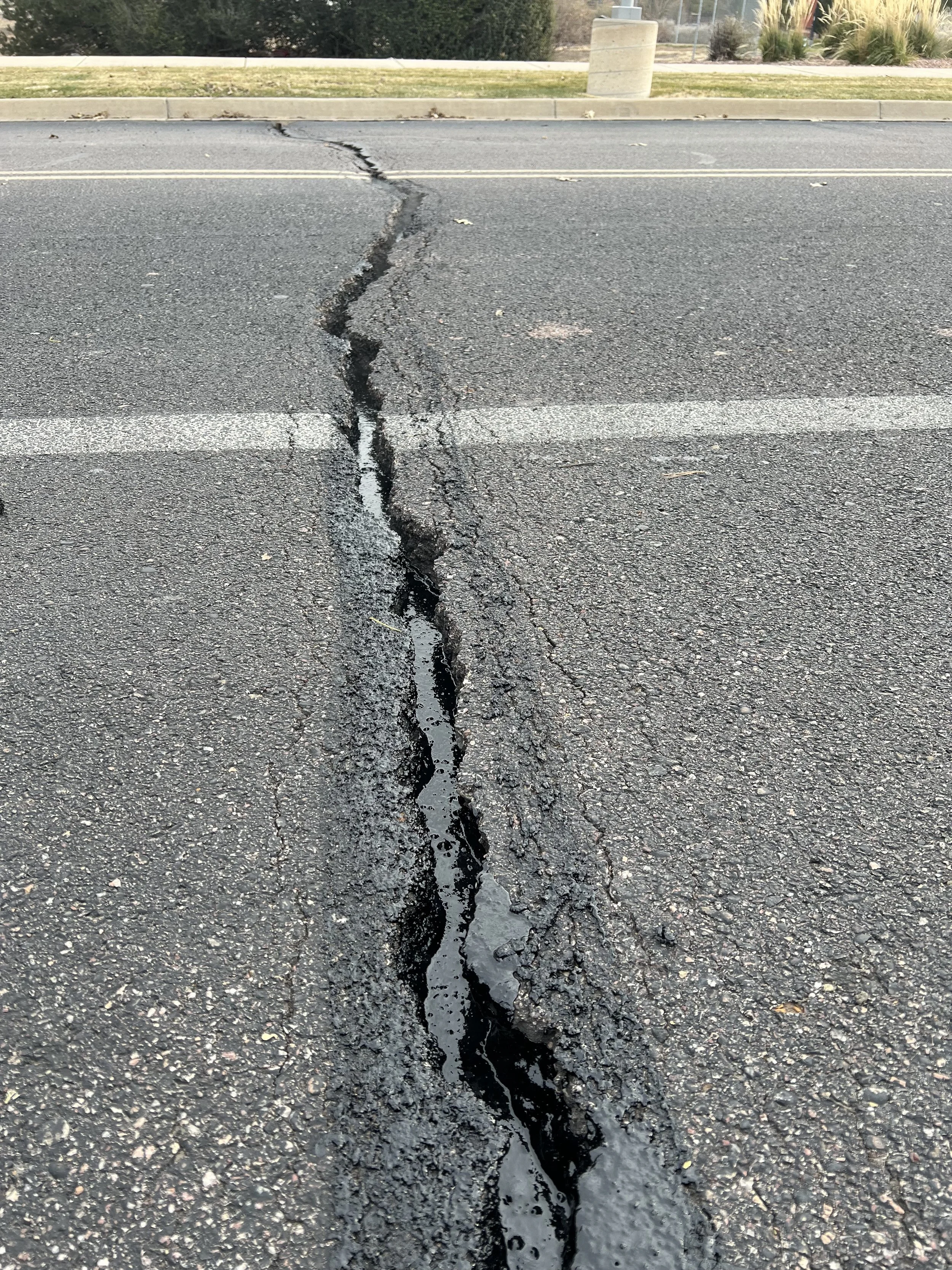 Large crackseal mastic repair Pueblo