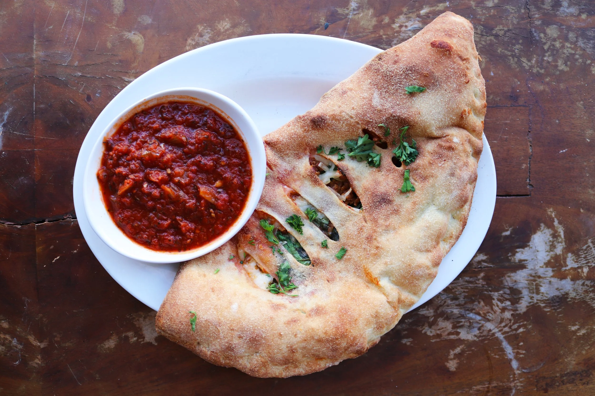 Roasted Red Pepper Calzone - Tarrant’s Cafe Downtown (Photo by Raven & Crow)