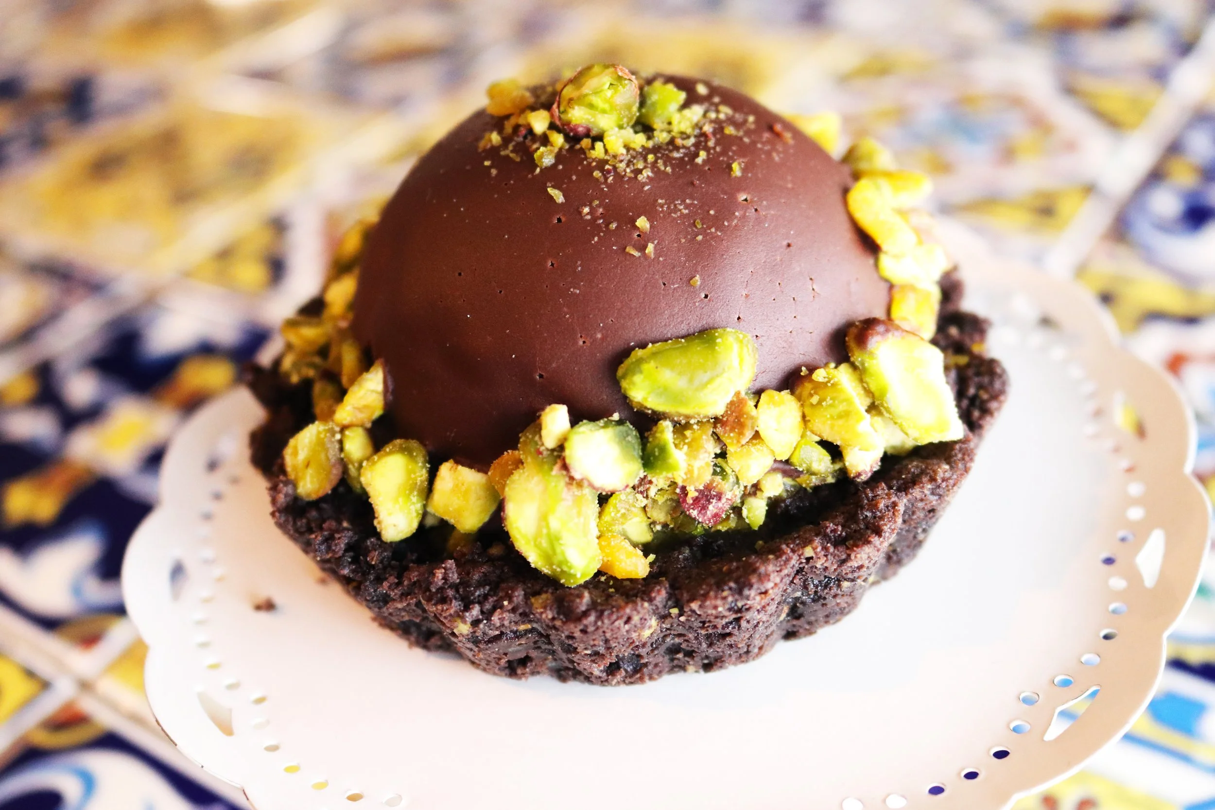 Chocolate Strawberry Pistachio Tart - Minglewood Bake Shop (Photo by Raven & Crow)
