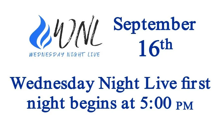 Announcement for UNL's Wednesday Night Live event starting September 16th at 5:00 PM.