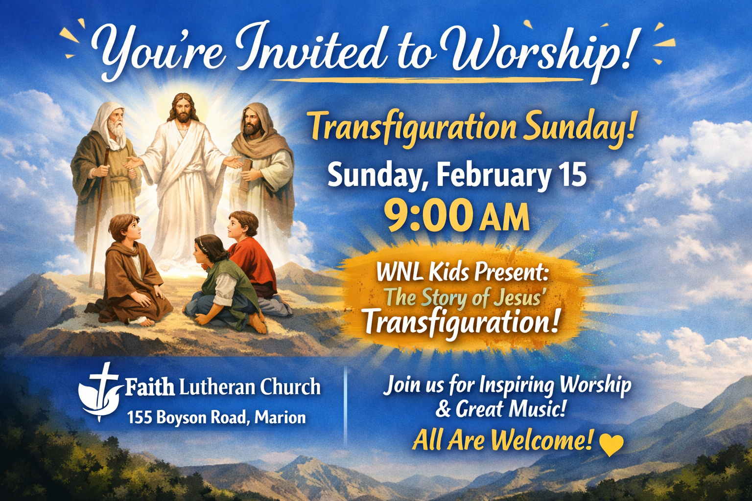 We are a community of faith, growing in Christ, sharing in God’s love.   Nurturing faith, together . . . 