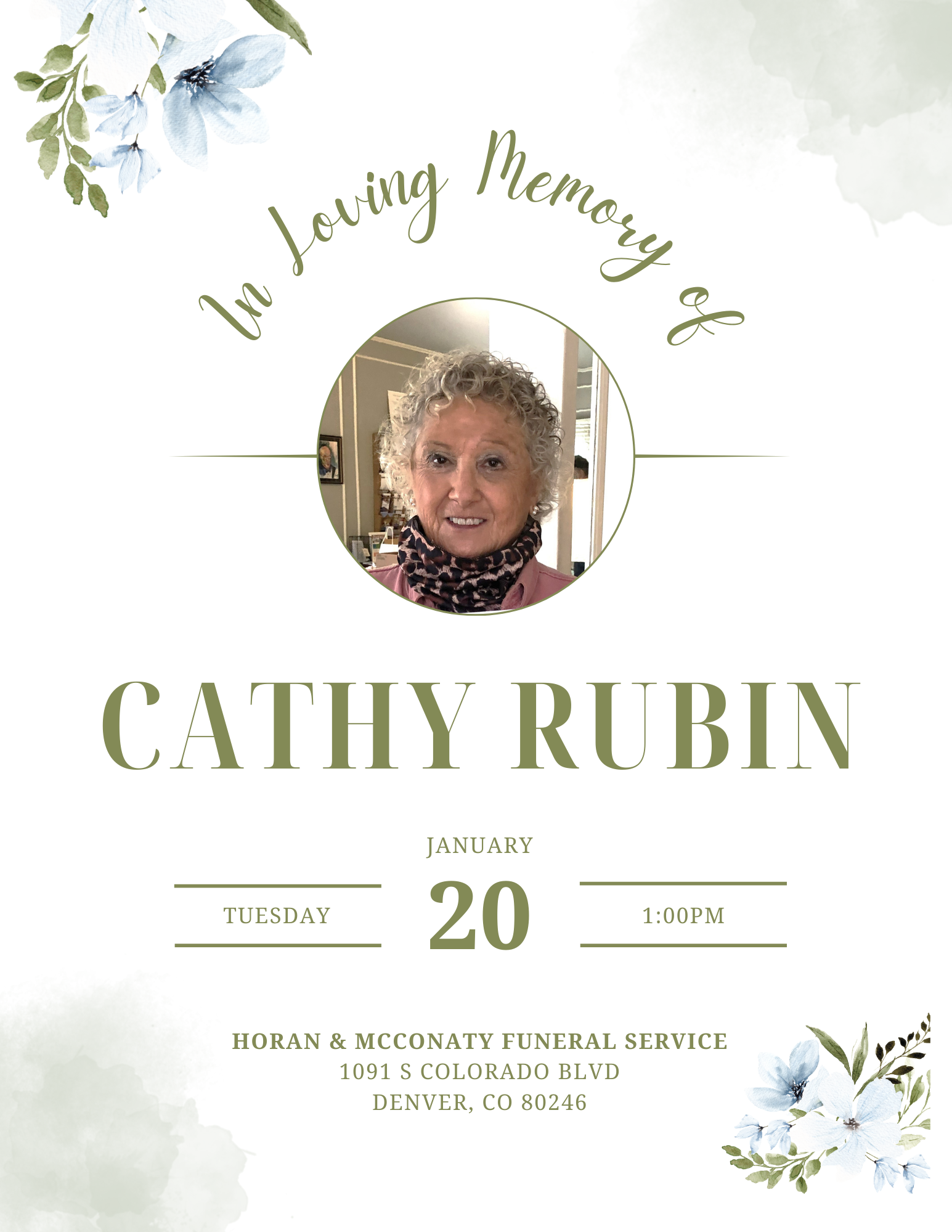 Cathy Rubin’s Memorial Service