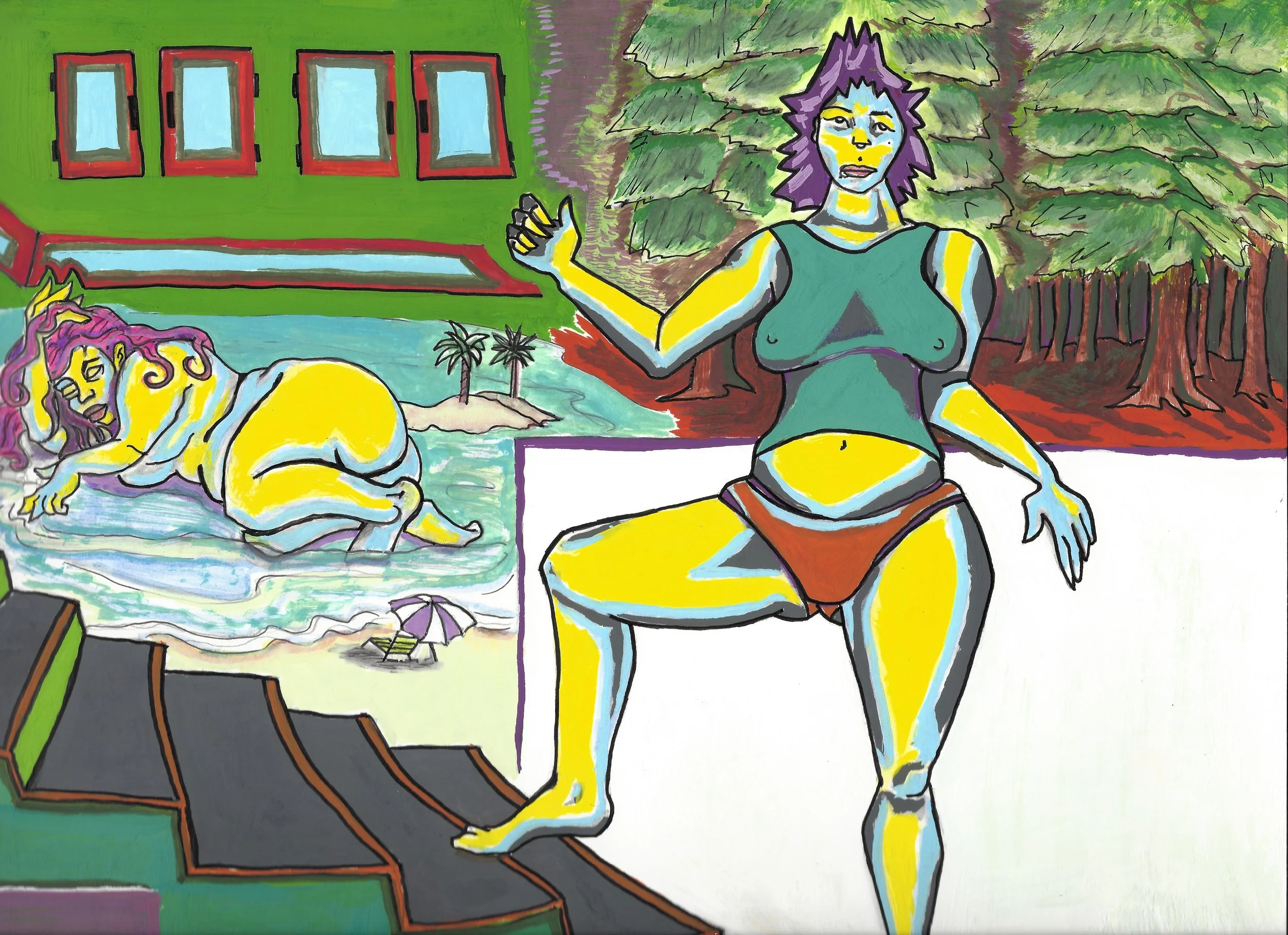 A-OK. Mixed Media on Bristol. 9x12. 2024. (Private Collection)