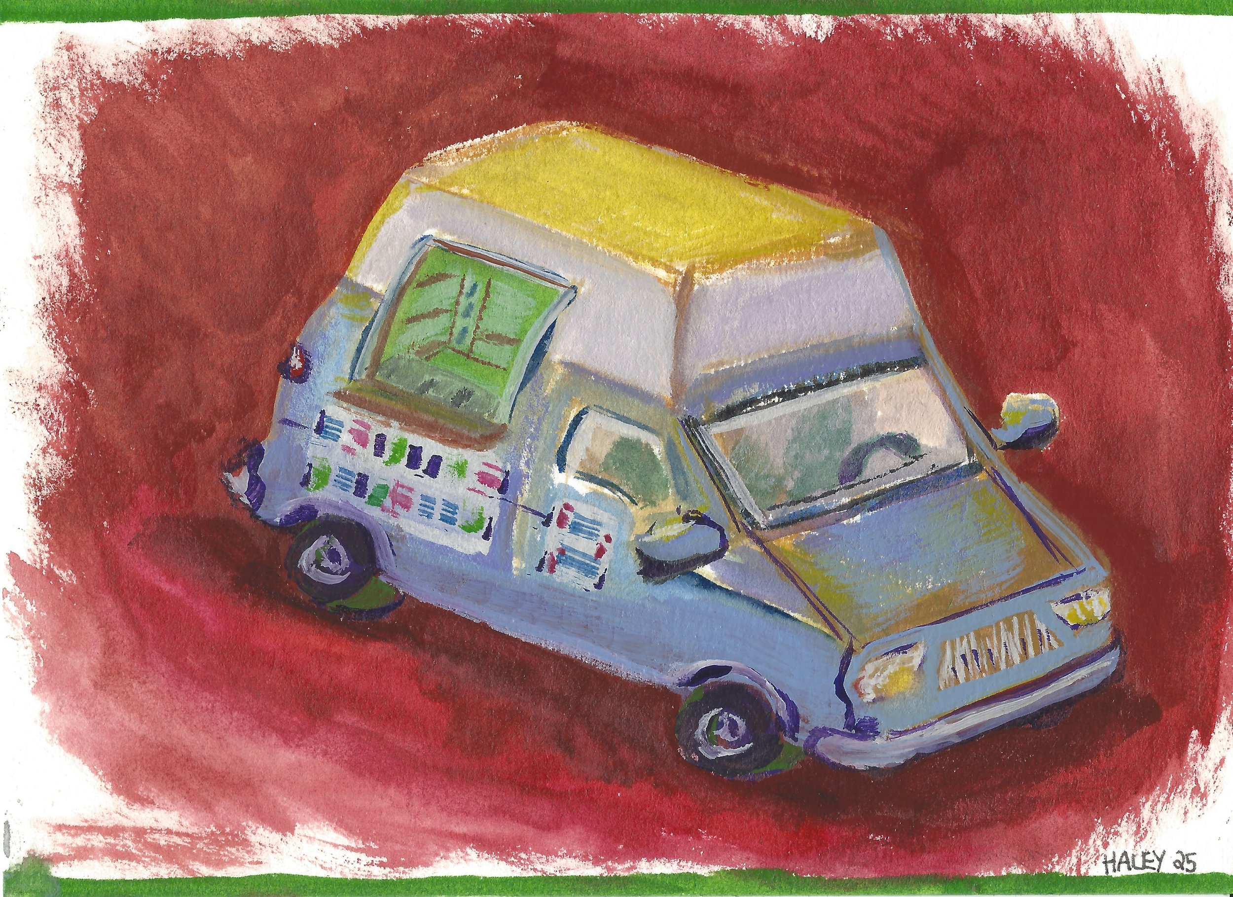 Memory of Ice Cream Truck Mom Drove. Watercolor on Paper. 5x7. 2025.
